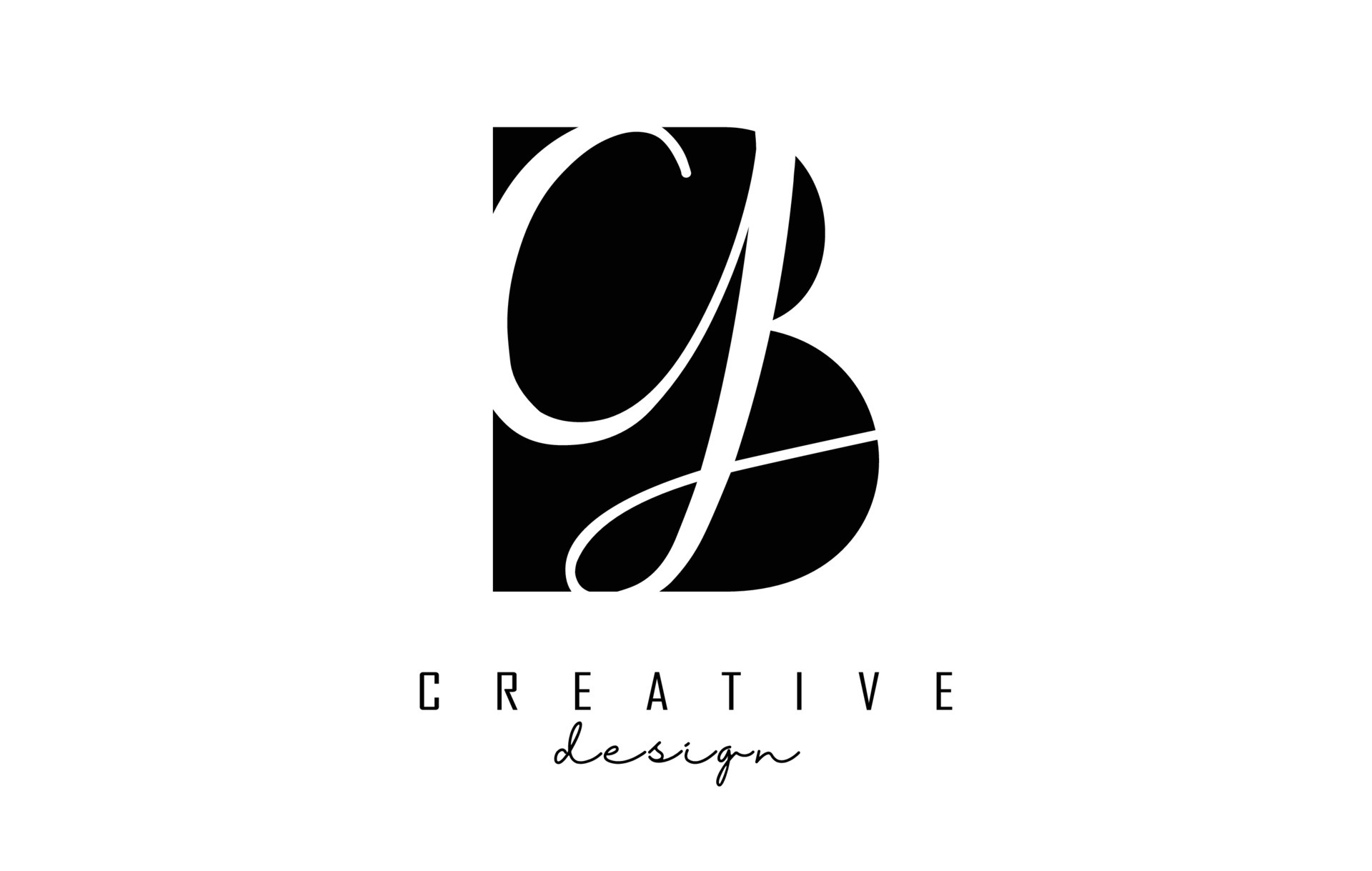 Letters BG Logo with a minimalist design. Letters B and G with ...