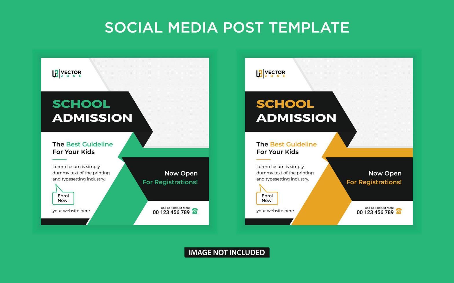 School admission social media post vector