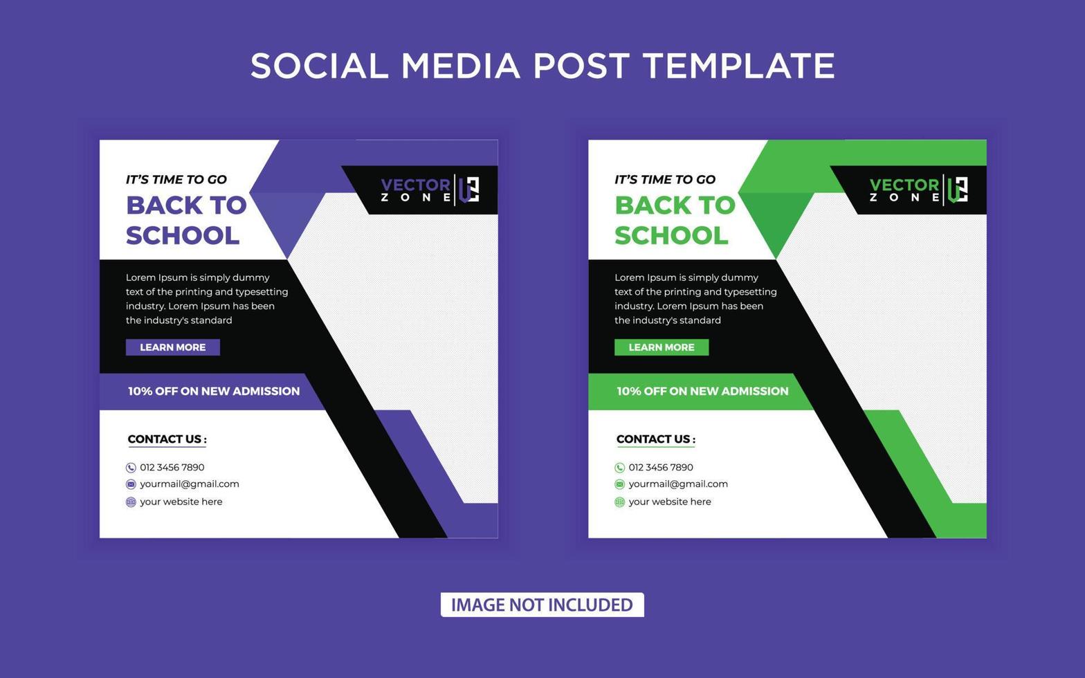 Back to school social media post template vector