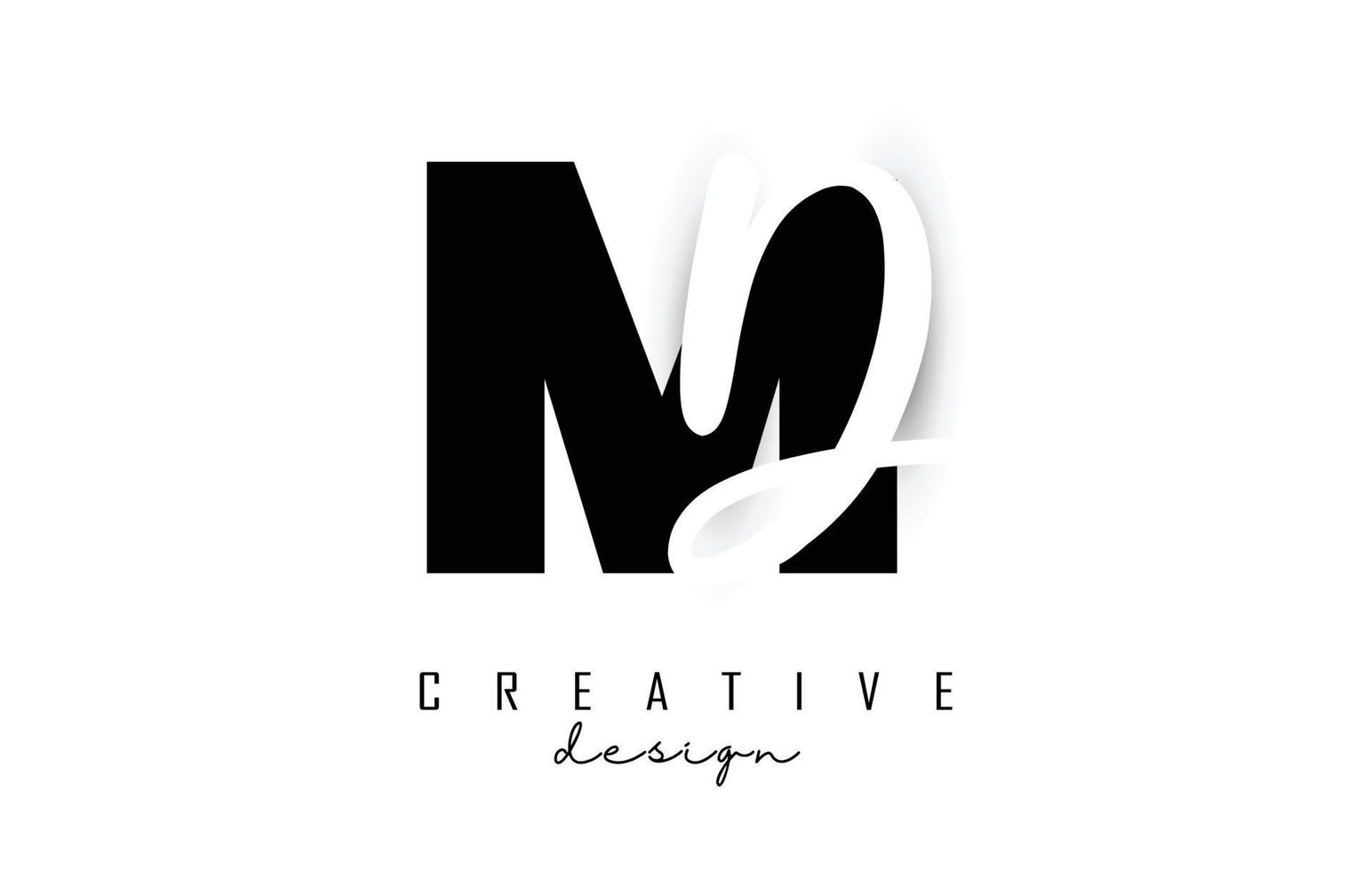 Letters MD Logo with a minimalist design. Letters M andD with geometric and handwritten typography. vector