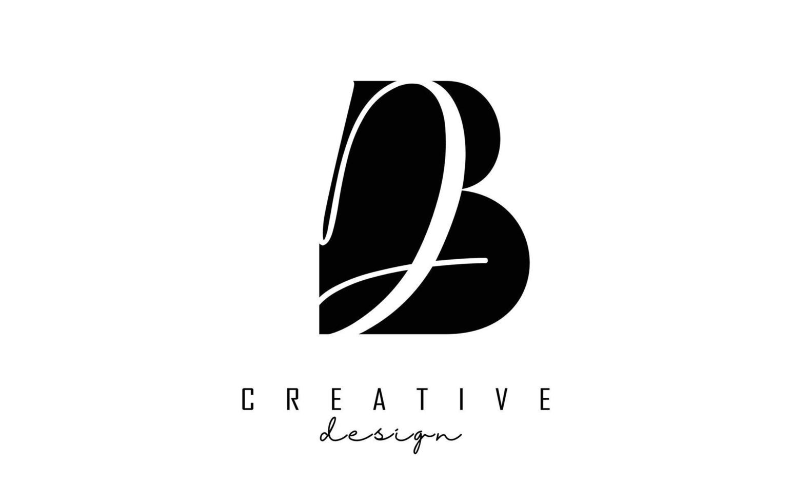 Letters BD Logo with a minimalist design. Letters B and D with geometric and handwritten typography. vector