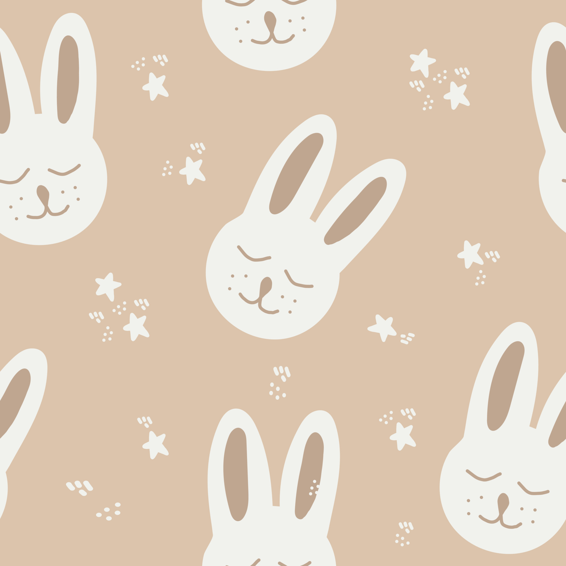 bunny seamless pattern hand drawn. , minimalism. textiles, wallpaper
