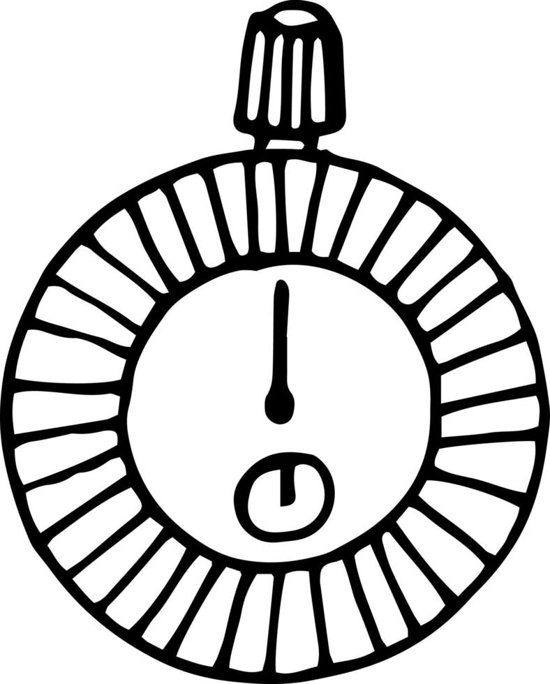 stopwatch icon. sketch hand drawn doodle style. minimalism monochrome. time measurement, seconds, device vector