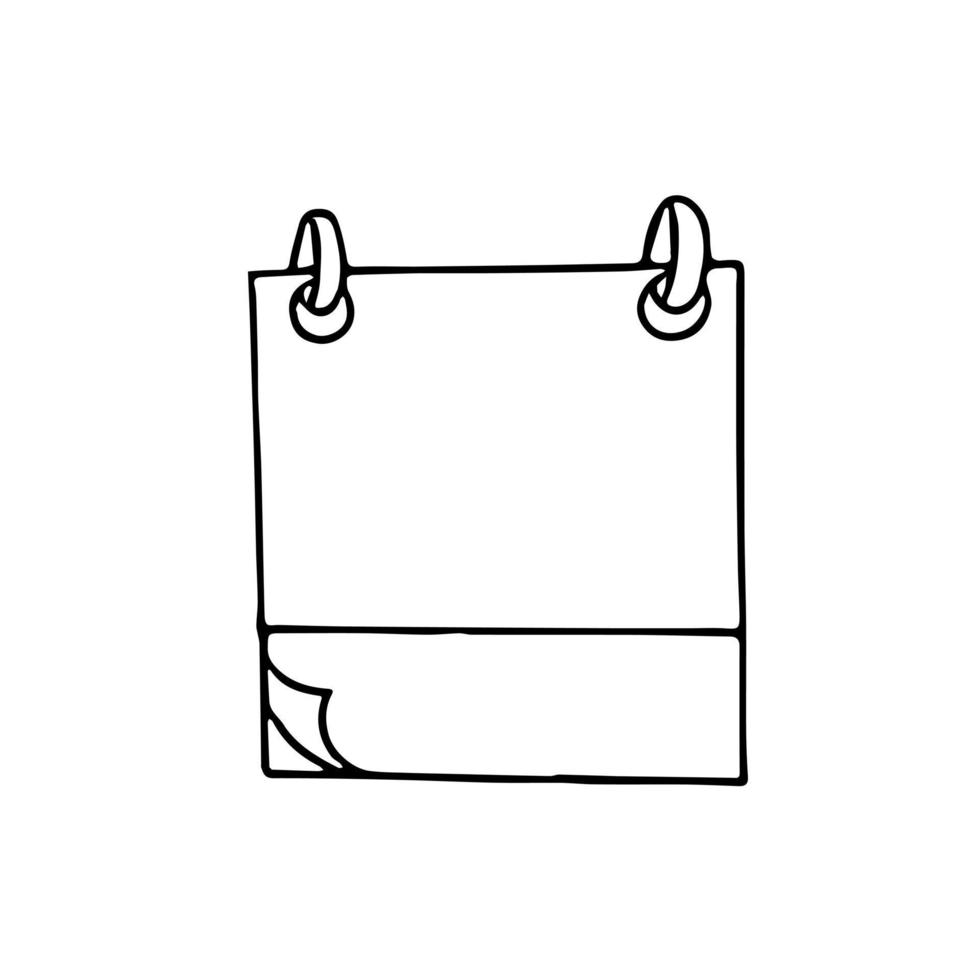 blank page form for tearoff calendar hand drawn in doodle style