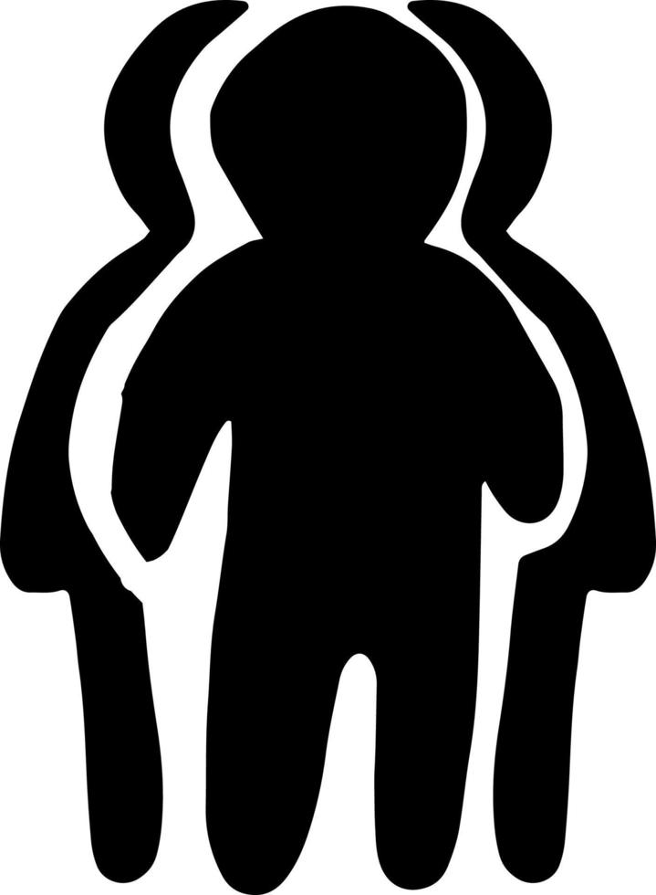 group of people icon. sketch hand drawn doodle style. minimalism monochrome. business, team work, society vector