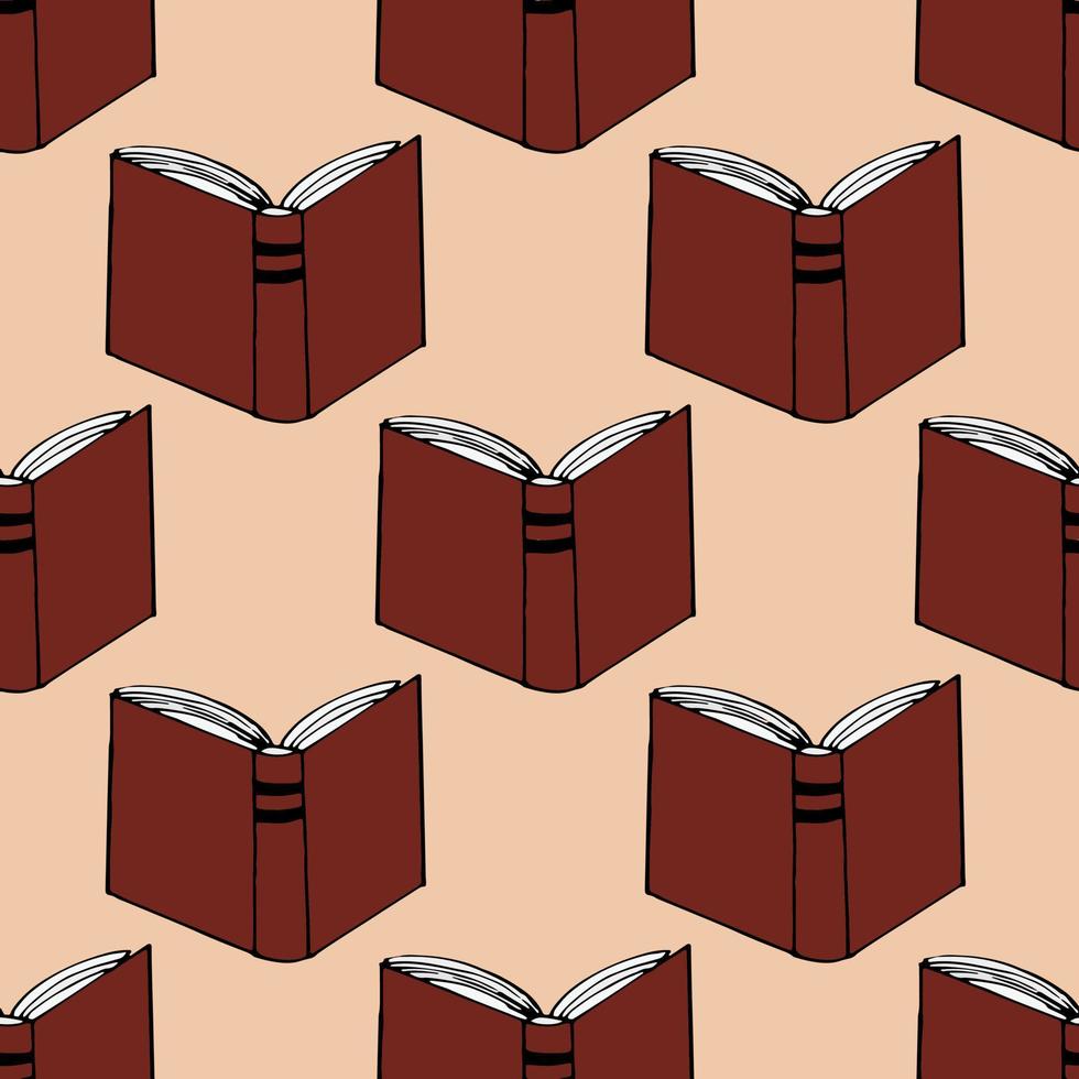 books seamless pattern. hand drawn doodle style. , minimalism, sketch. wallpaper, textile, wrapping paper background reading education bookstore science vector