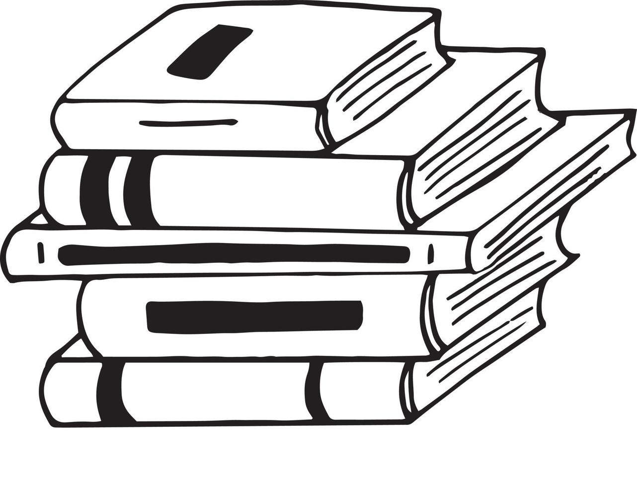 books stack icon. sketch hand drawn doodle style. , minimalism, monochrome. library learning reading vector