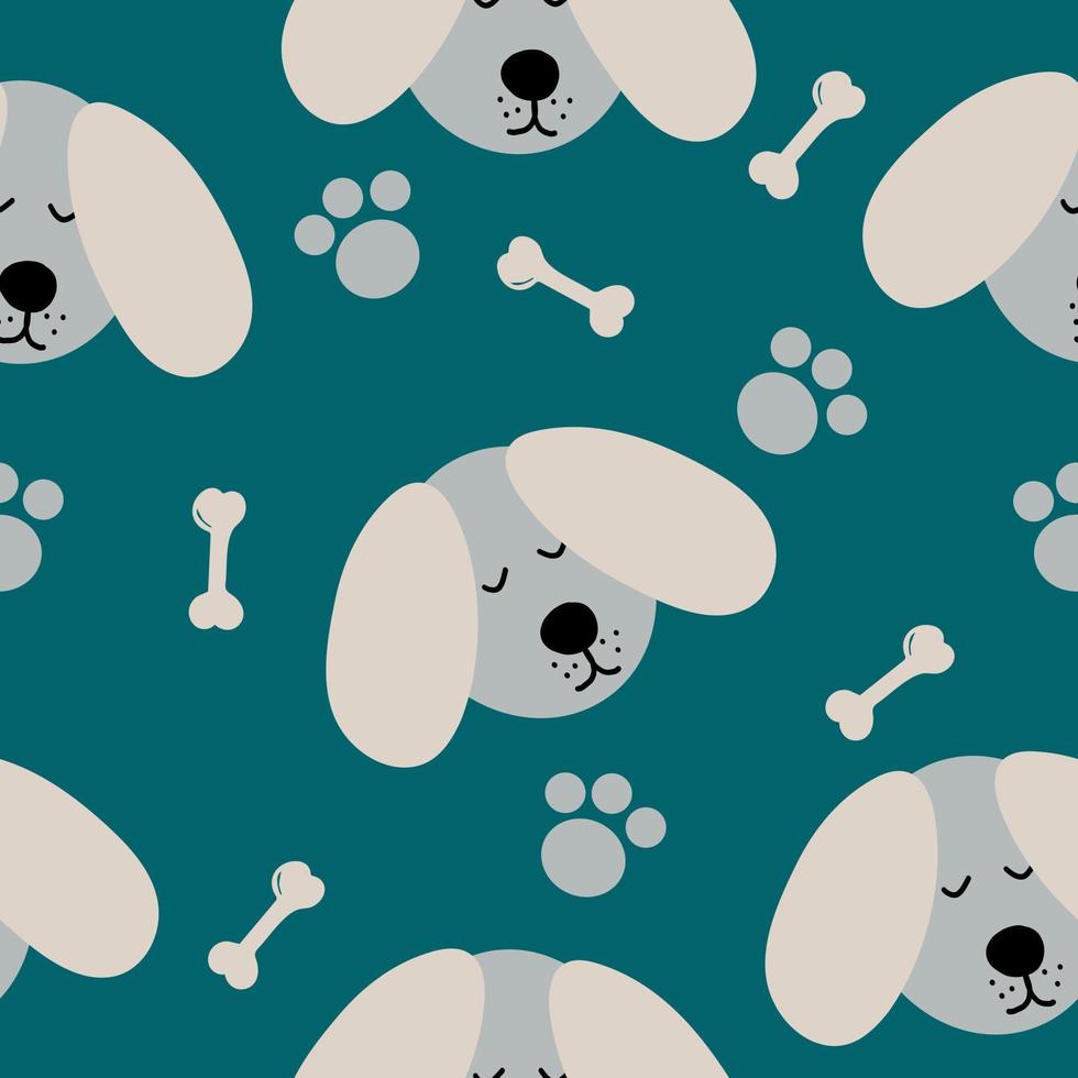 dog seamless pattern hand drawn. , minimalism. textiles, wallpaper, wrapping paper. cute baby print in trendy colors 2022 vector