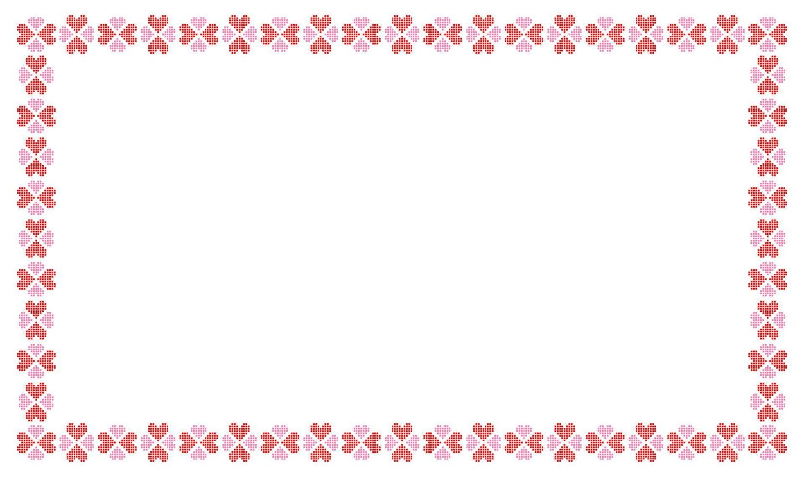 Border frame with geometric hearts for use as a design element . Valentines Day Background vector