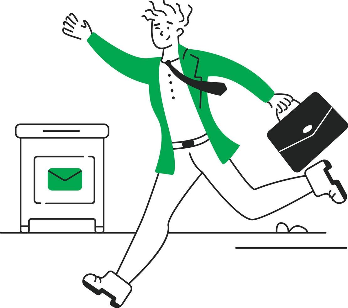 Businessman rushing to work vector