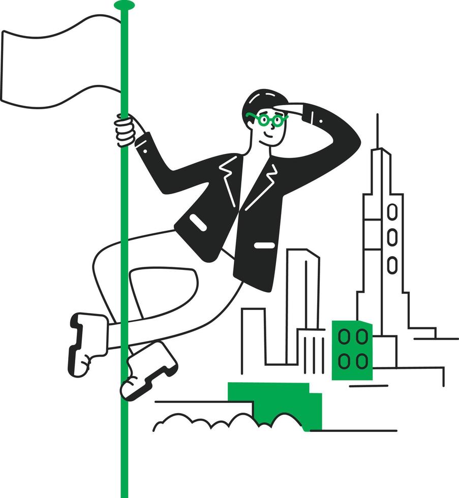 Businessman looking for new partners vector