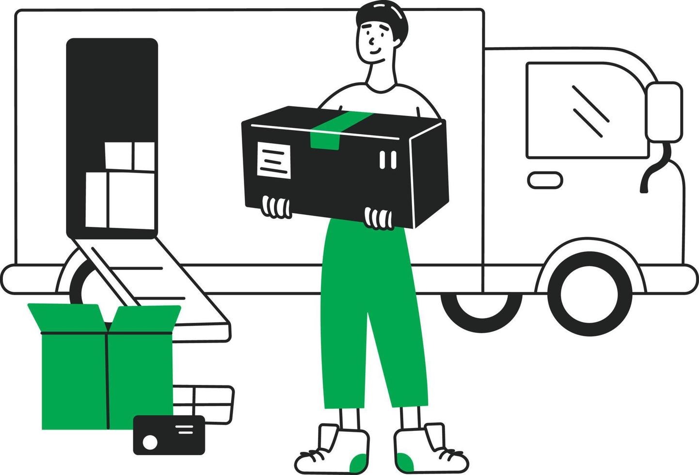 Large merchandise delivery vector