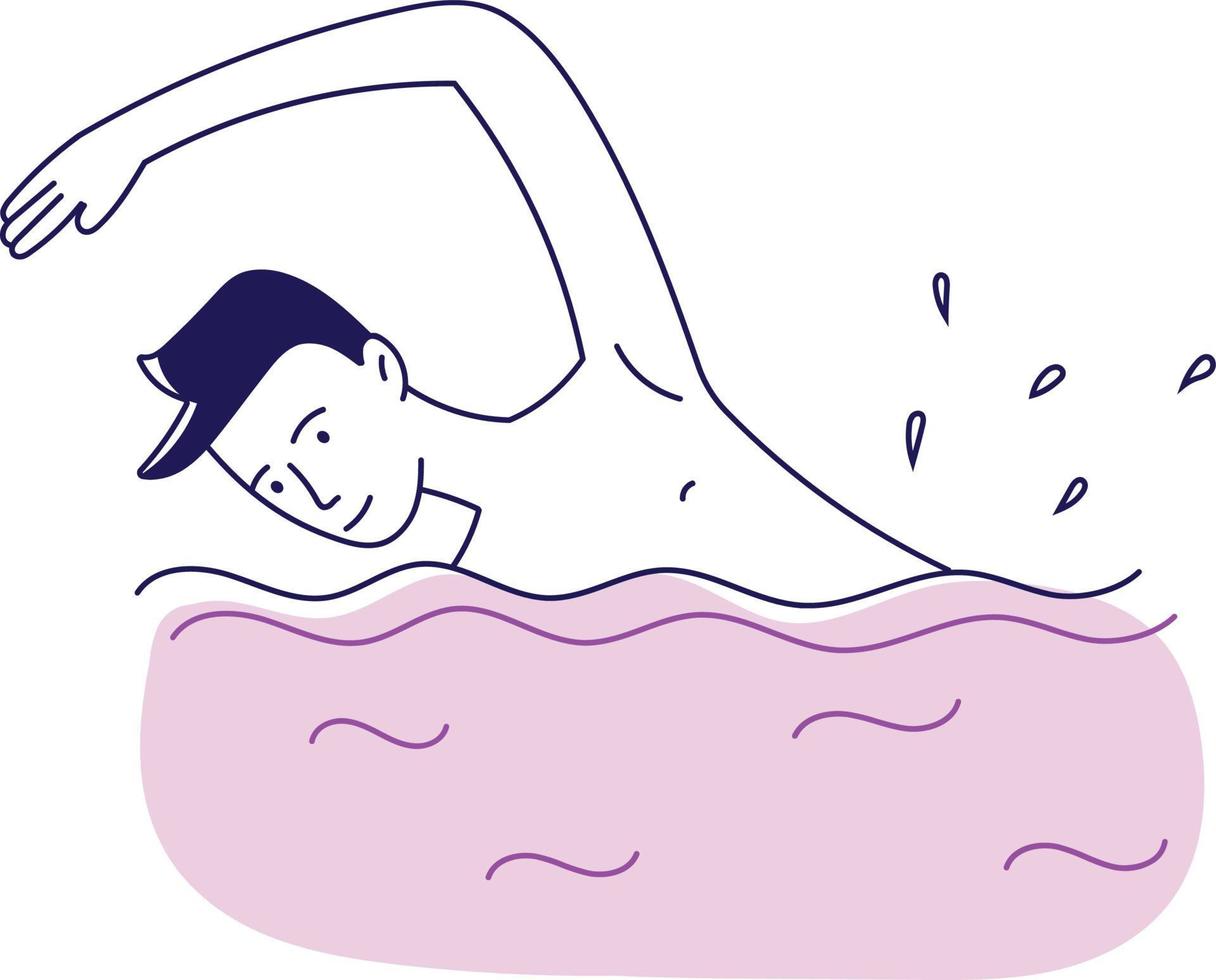 The guy is swimming in the pool vector