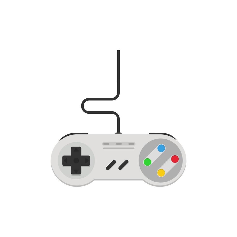 Retro video game console controller. Vector in flat design