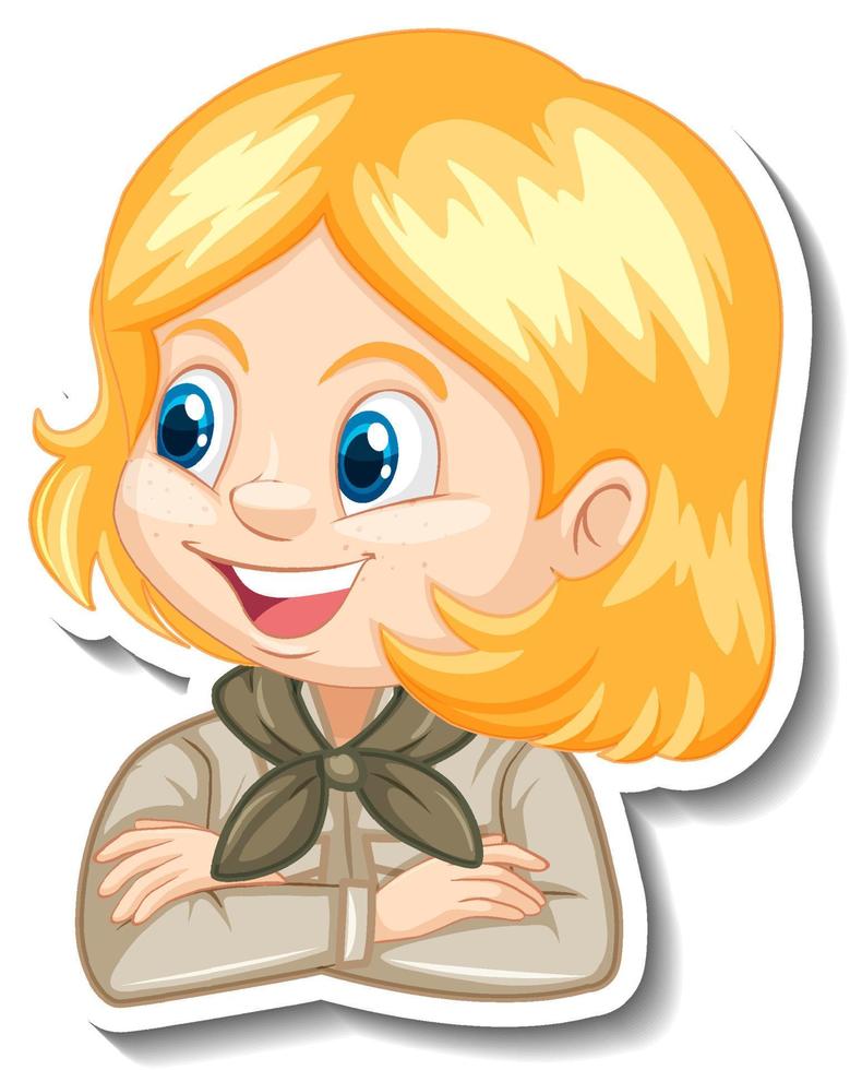 Girl in safari costume cartoon character vector