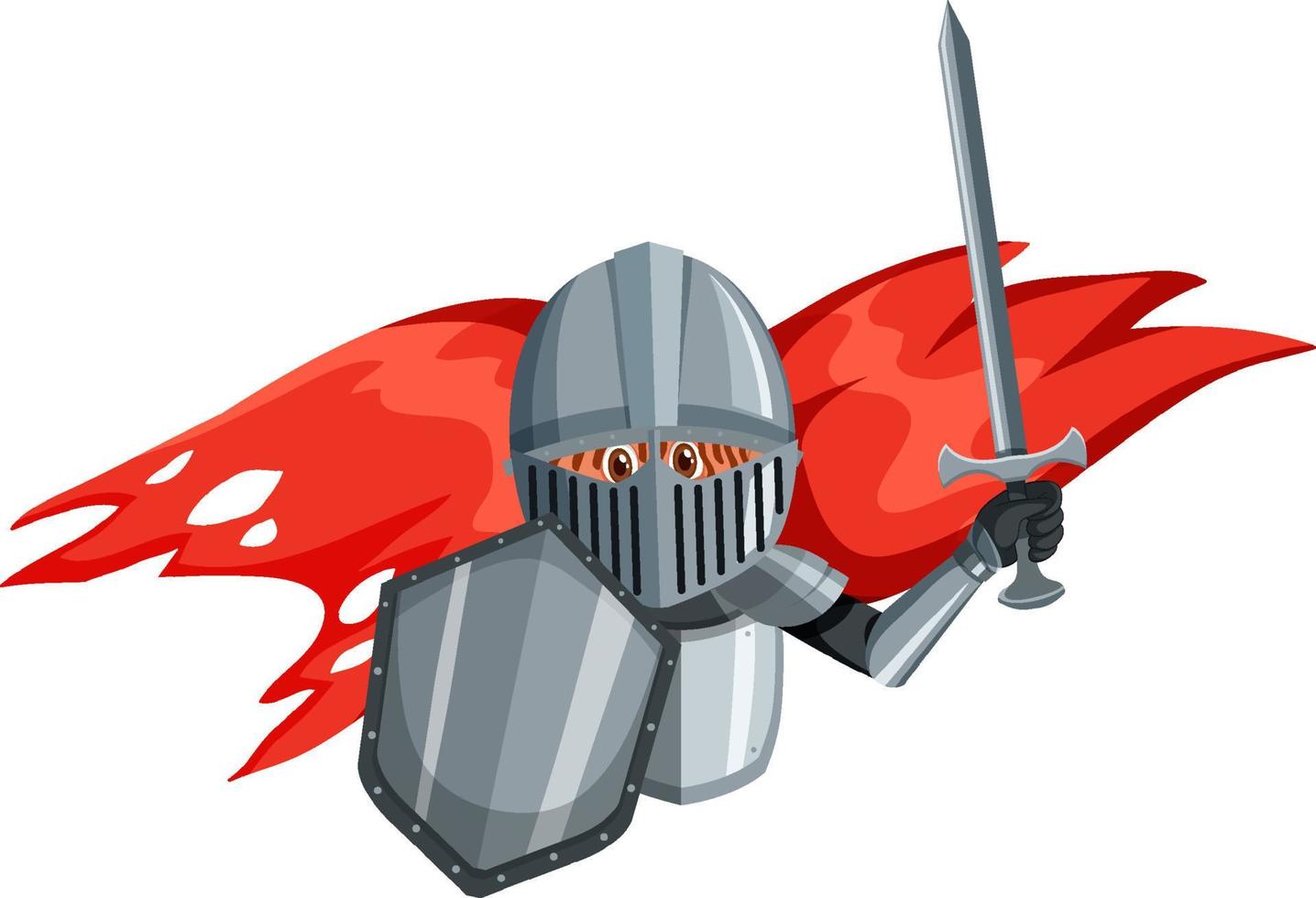 Knight in armor costume holding a sword vector