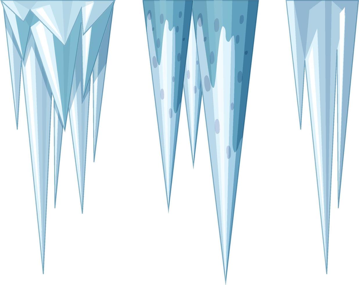 Set of Icicle in cartoon style vector