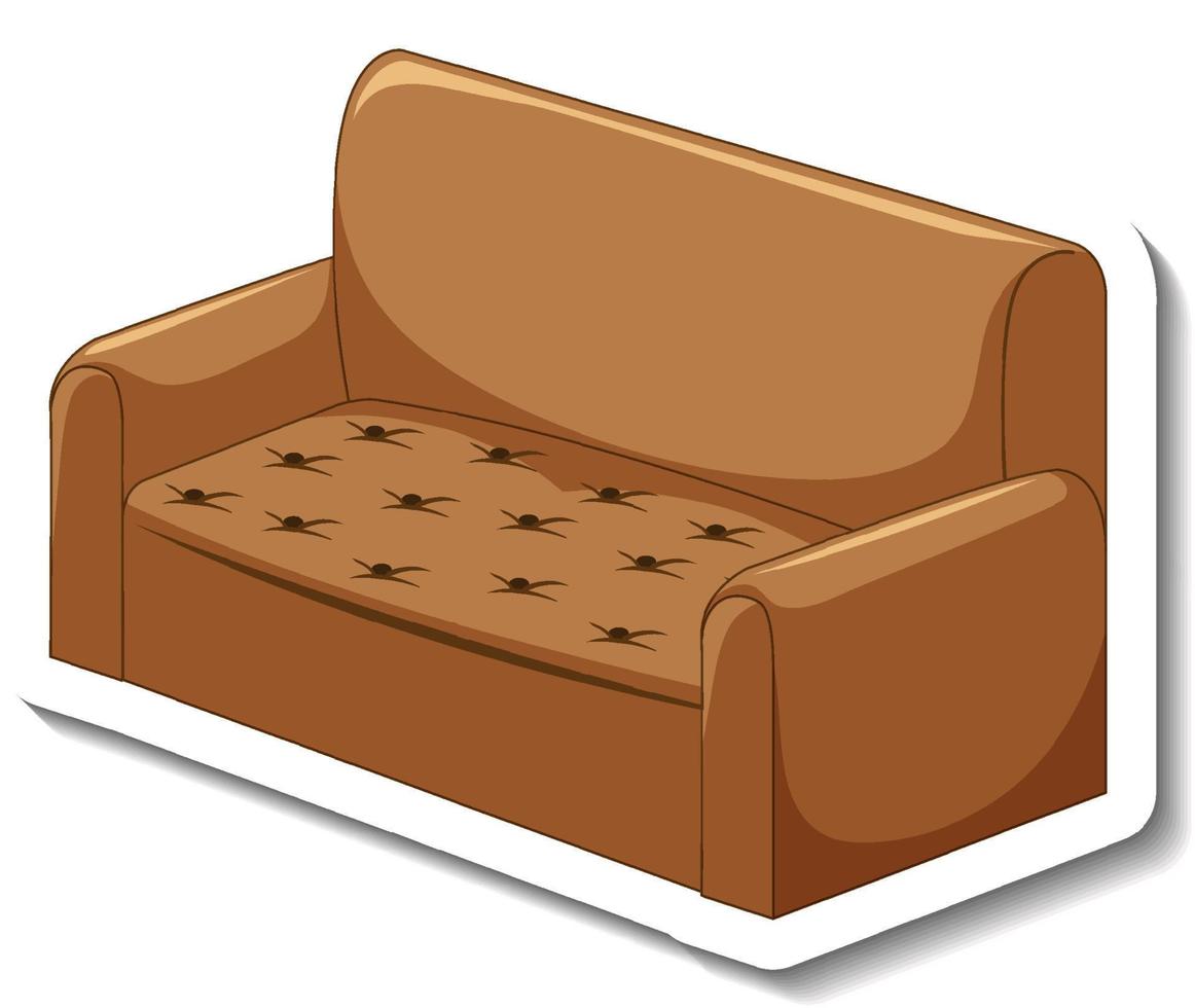 Brown vintage three seat sofa vector