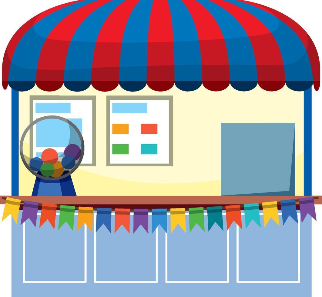 Amusement park ticket booth isolated vector