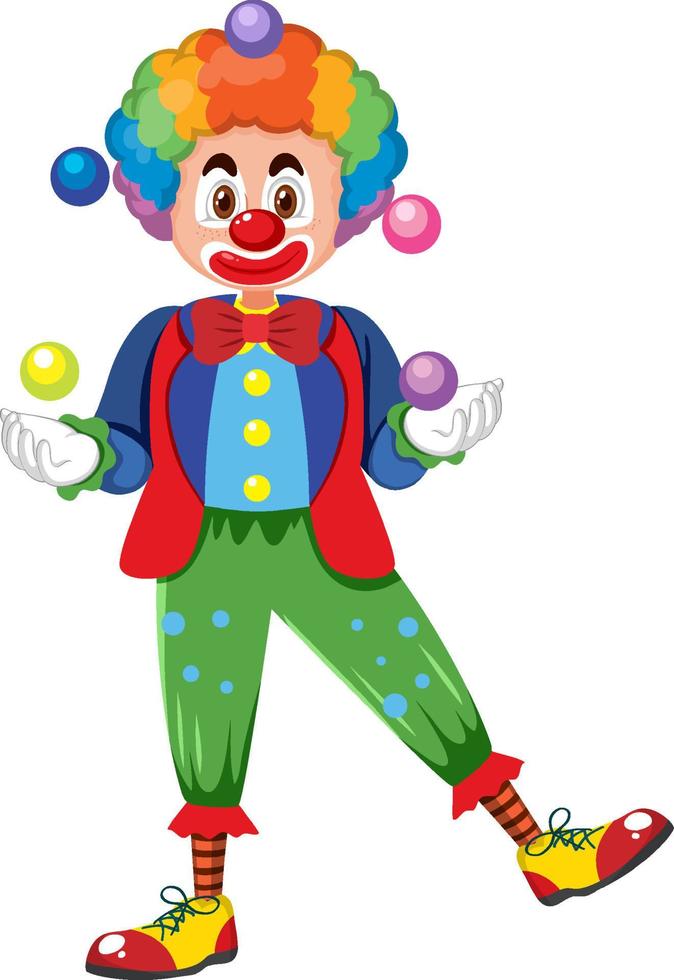 Funny clown cartoon character vector