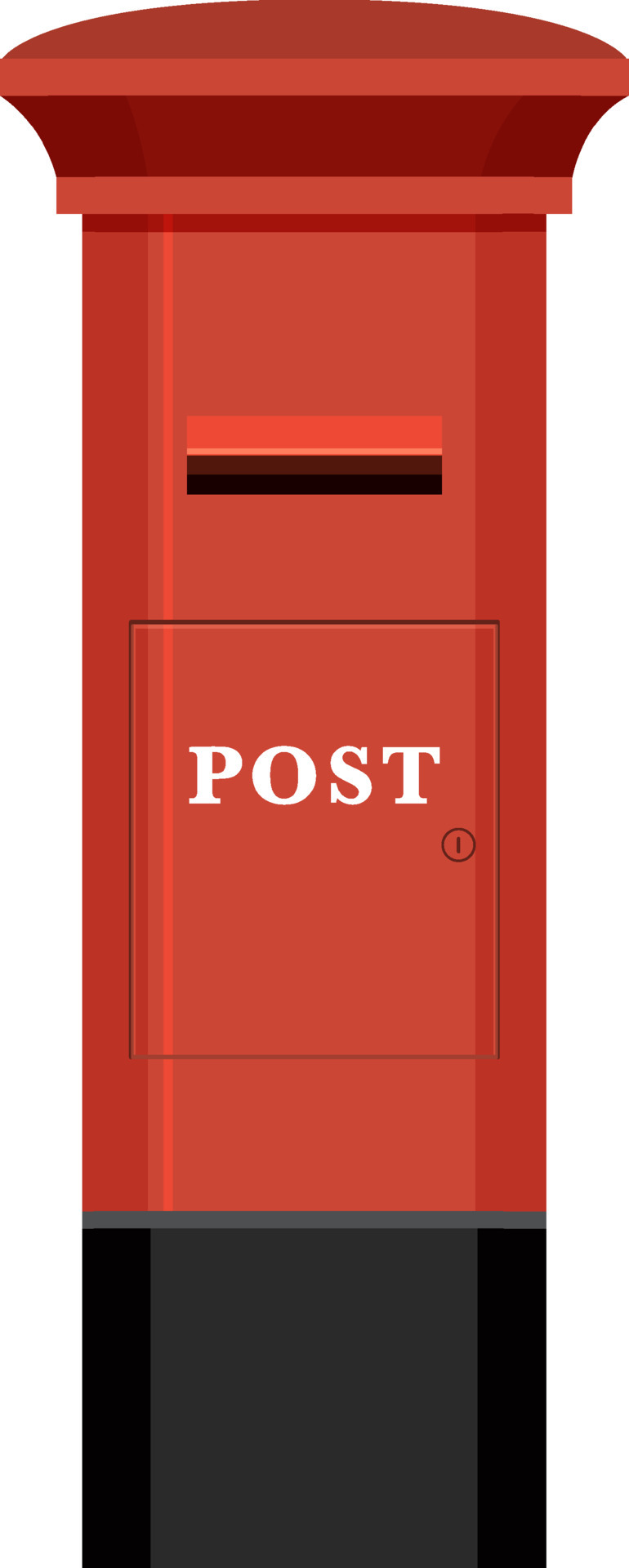 Wedding Post Box Black And White Clipart
