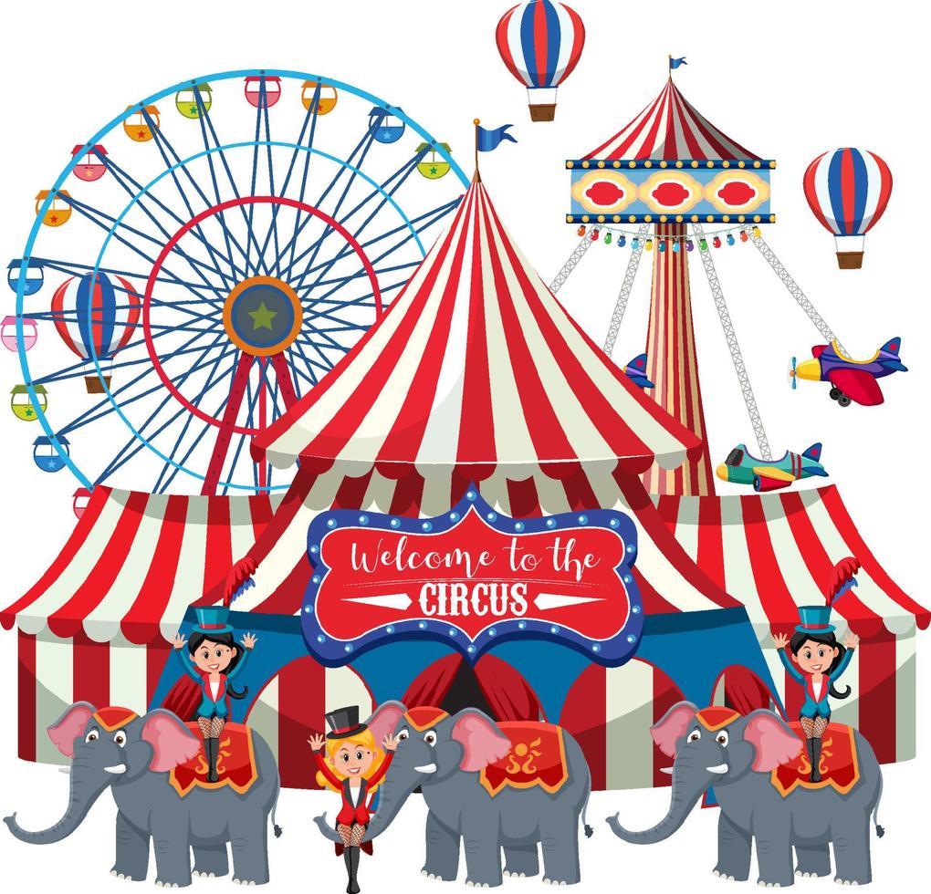 Circus dome at amusement park vector