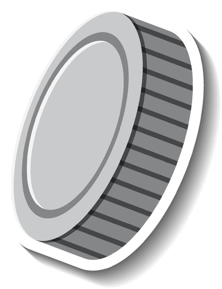 Isolated silver coin in cartoon style vector