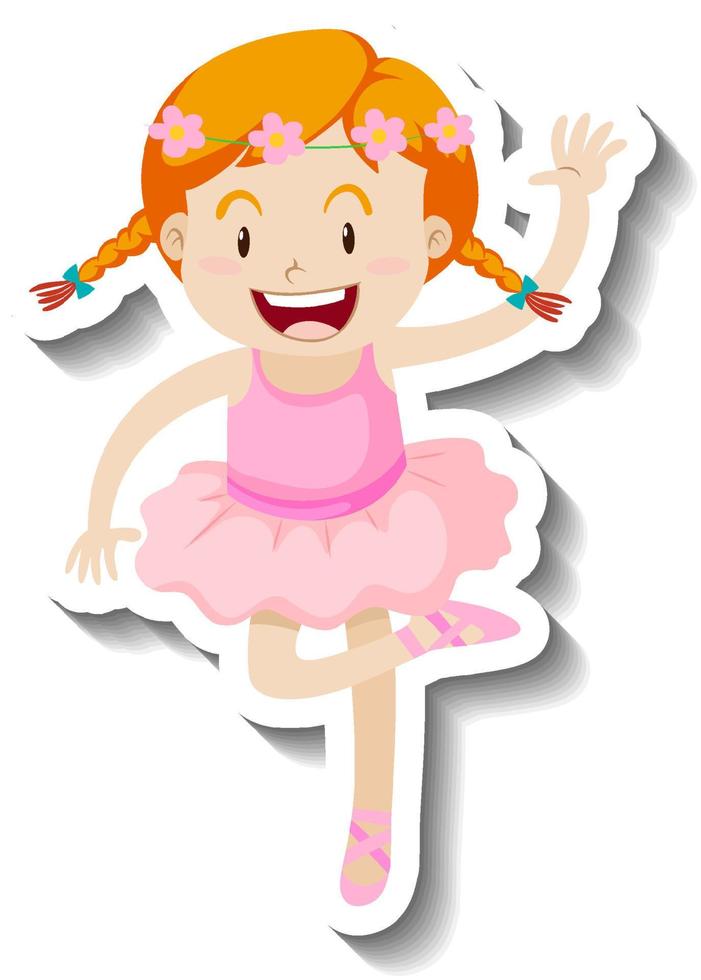 personaje de dibujos animados de pequeña bailarina vector