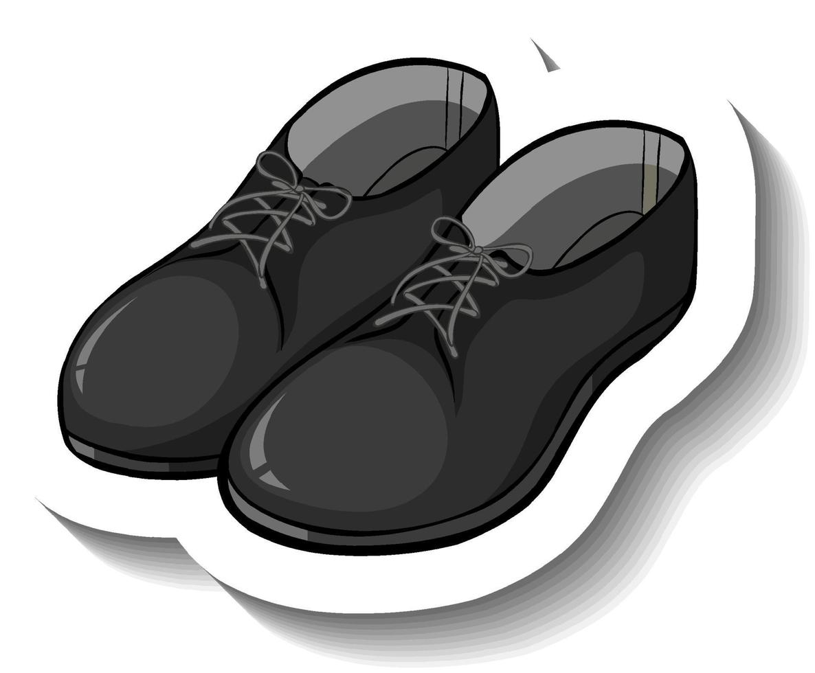 Leather black shoes for men vector