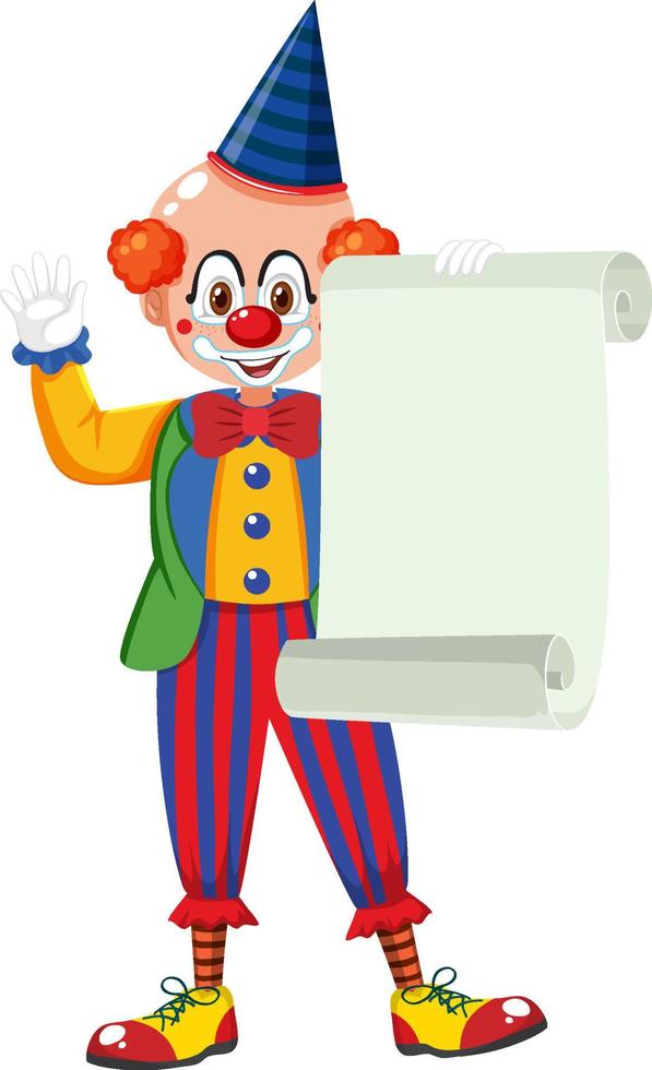 Funny clown cartoon character vector