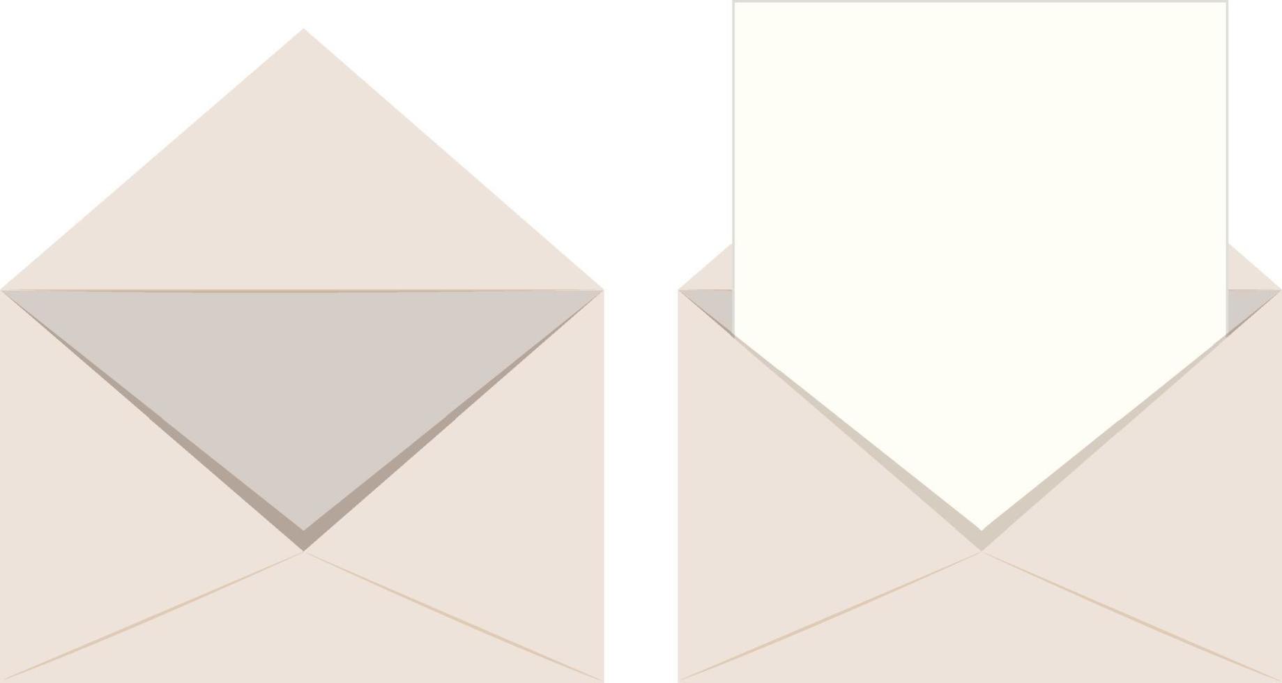 Opened paper envelope on white background vector