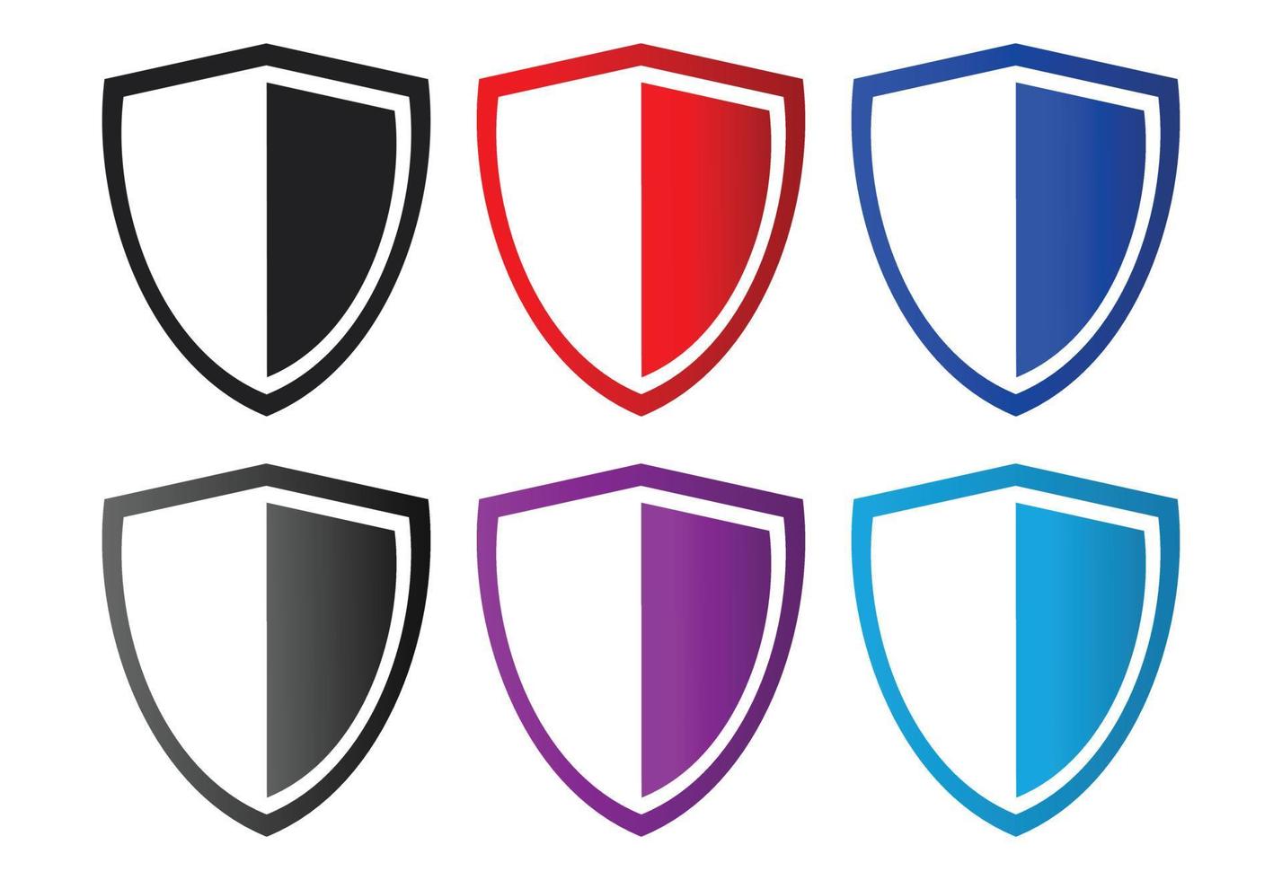 shield icons. Vector set. Flat illustration.