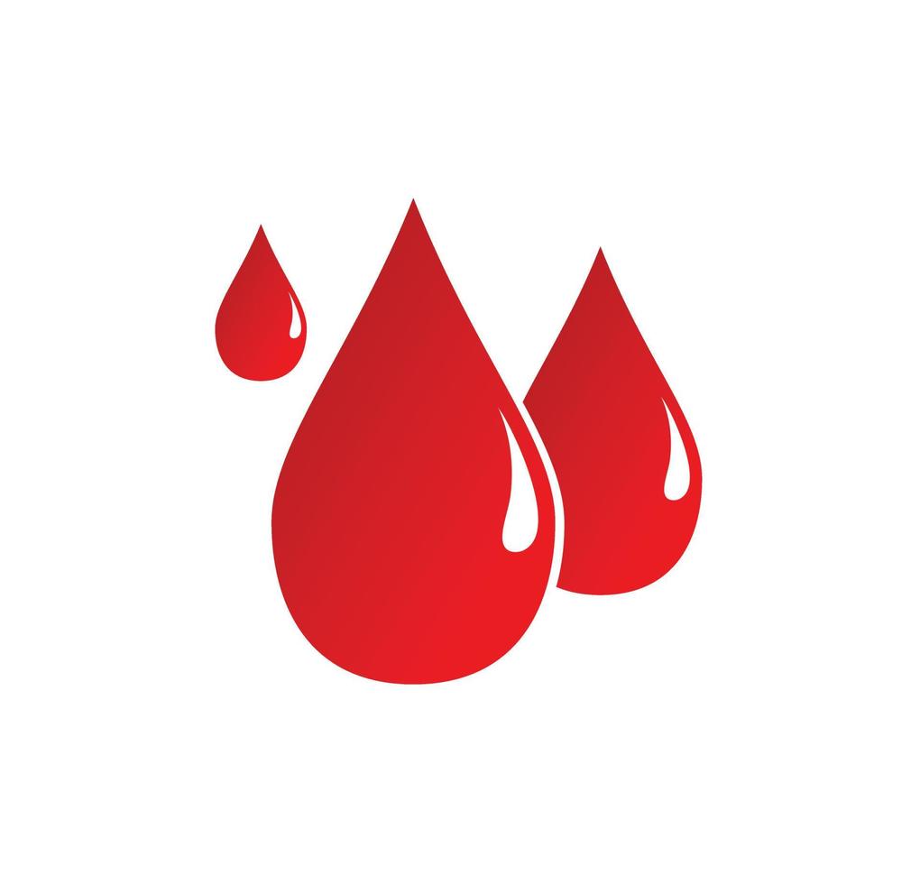 Red blood drop, icon in flat design. vector