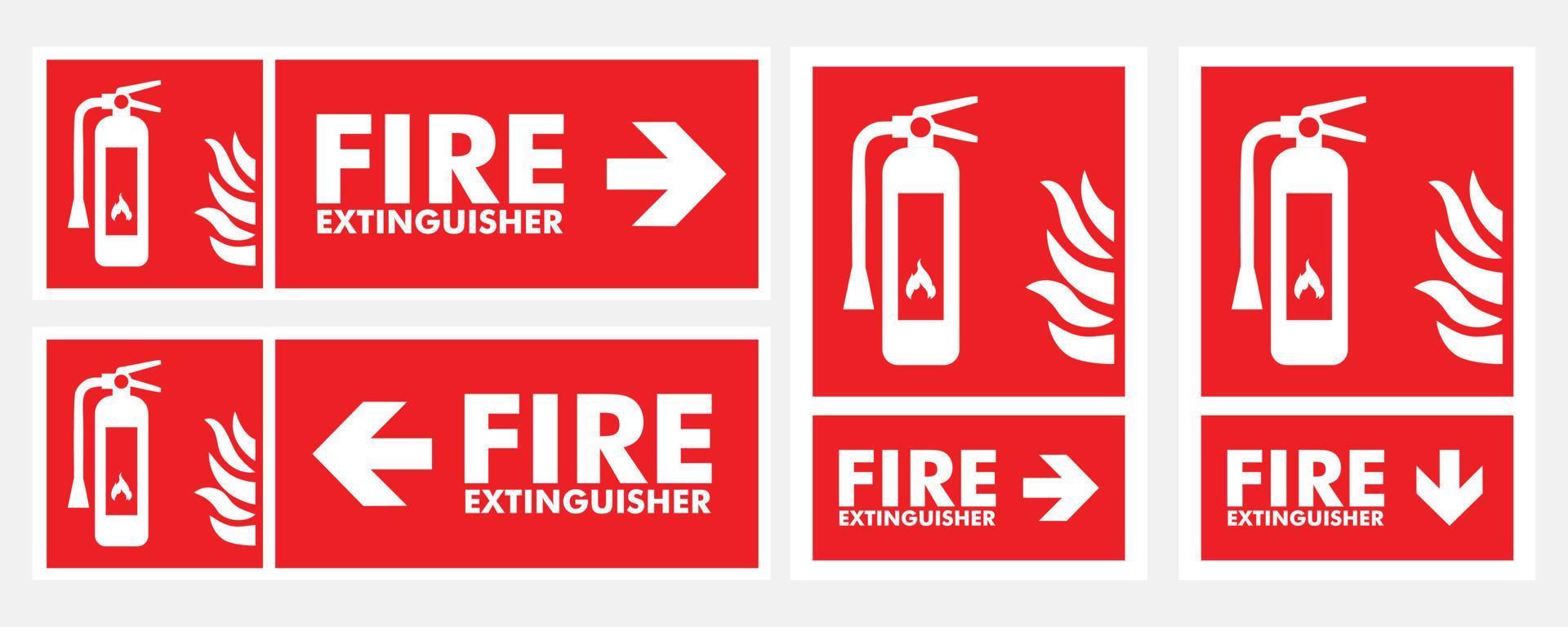 Red Fire Extinguisher Label Set vector