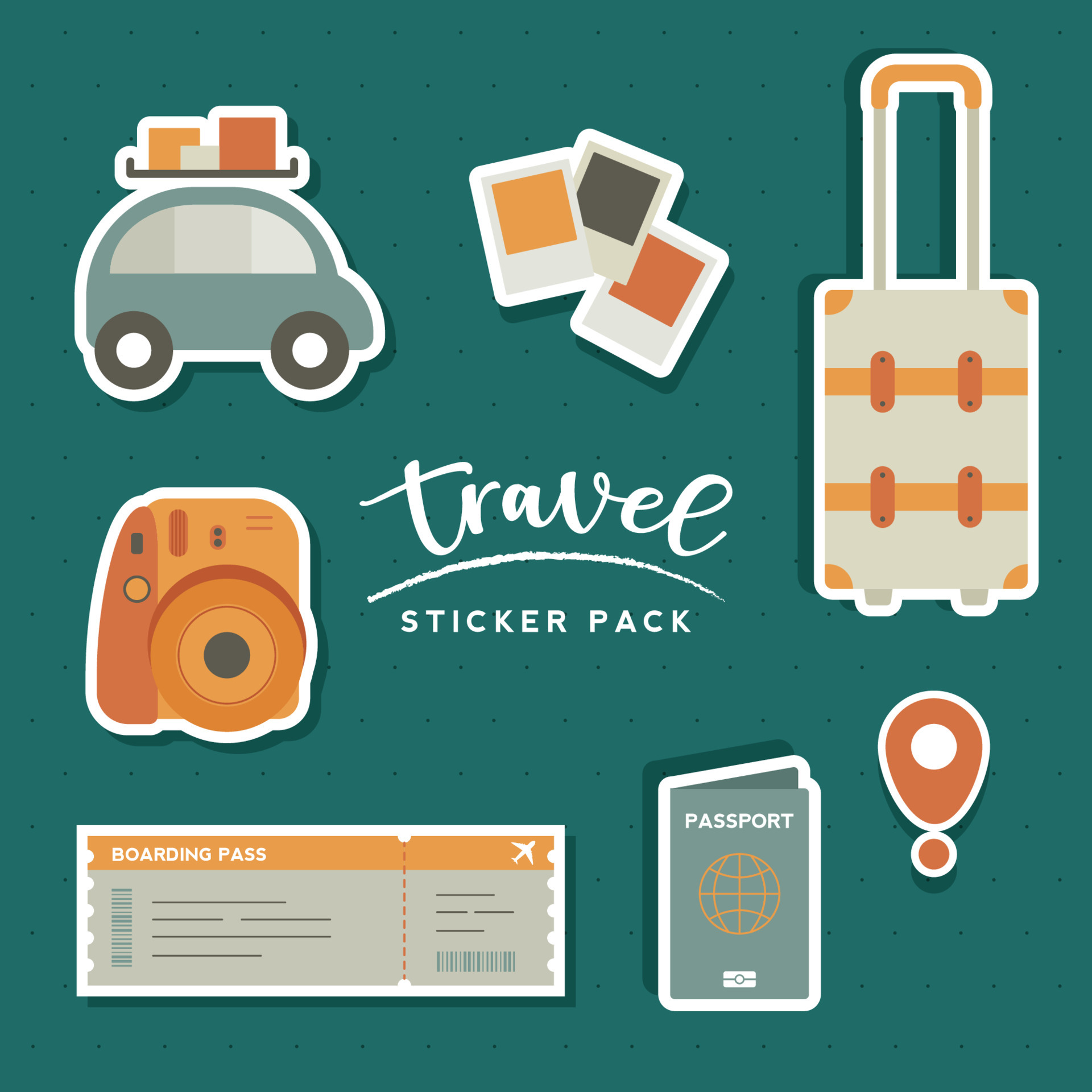 Colorful Hand drawn travel stickers collection 2024614 Vector Art at  Vecteezy
