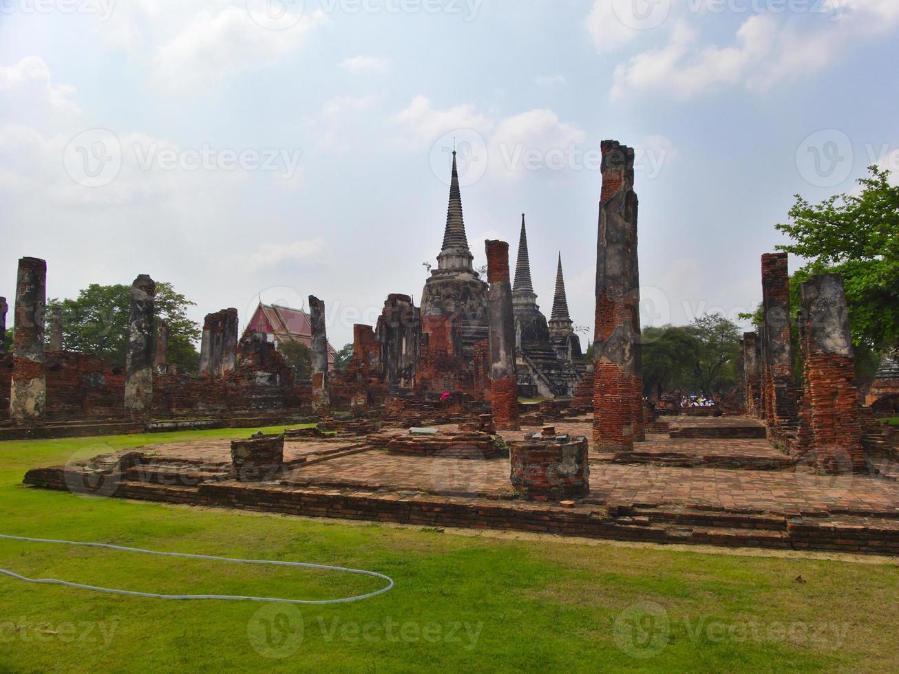 templo de wat phra sri sanphet el templo sagrado es el templo más sagrado del gran palacio en la antigua capital de tailandia ayutthaya. foto