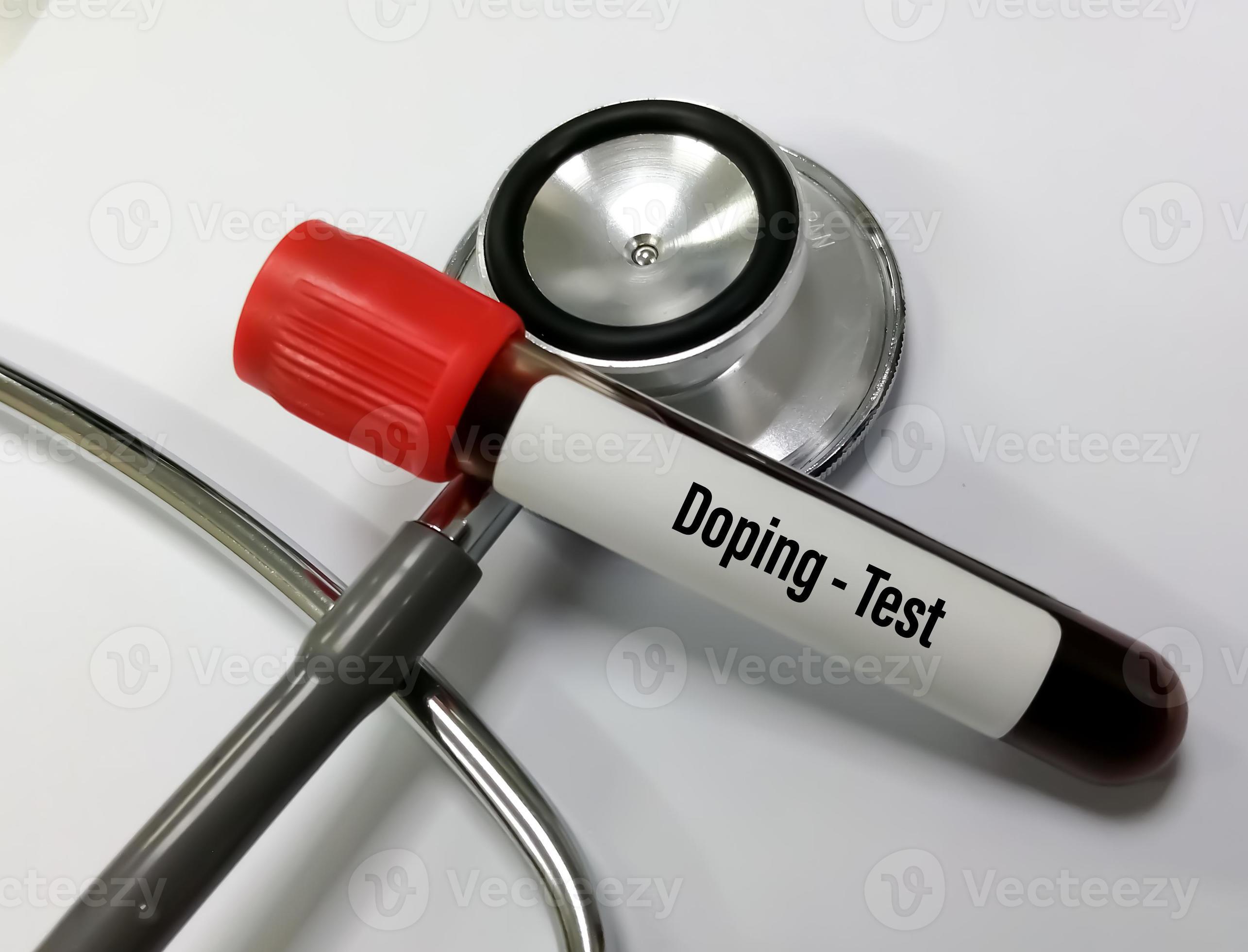 Laboratory sample of blood for doping drugs test. Doping is the used of