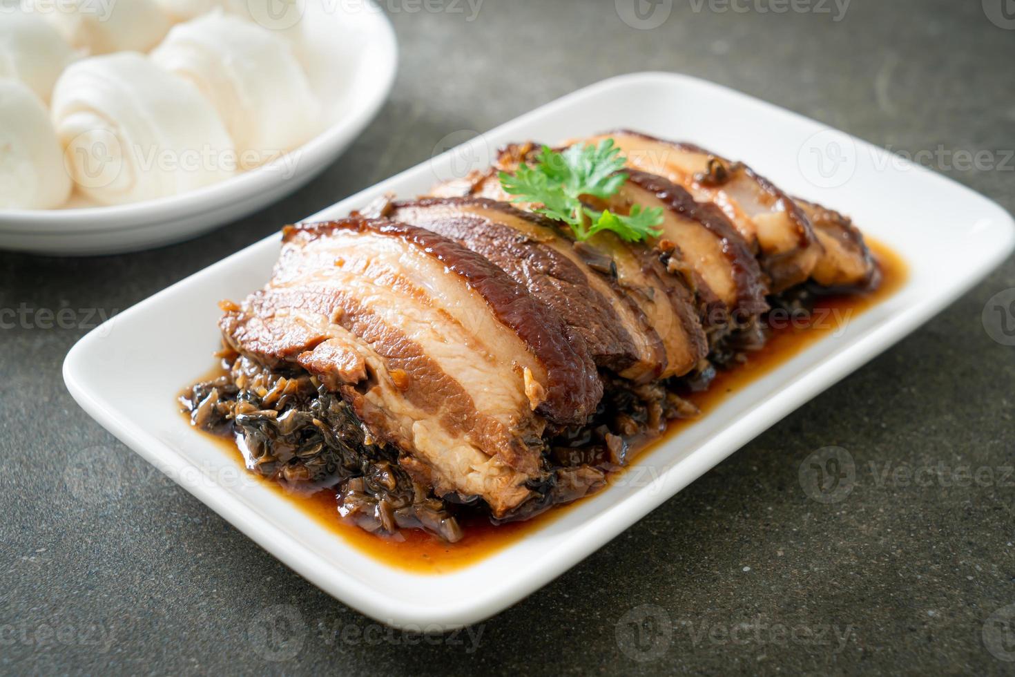 Steam Belly Pork With Swatow Mustard Cubbage Recipes or Mei Cai Kou Rou photo