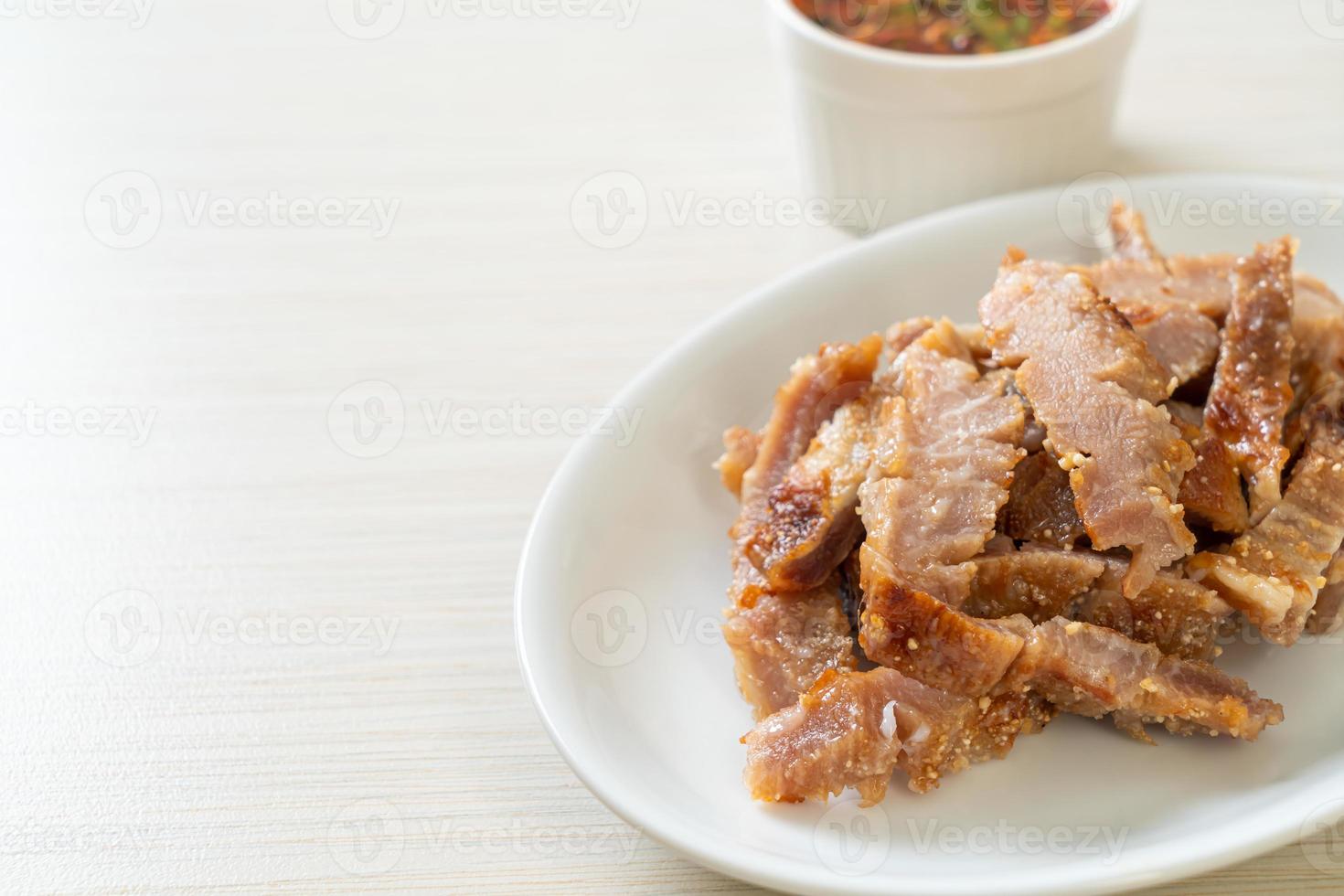 Grilled Pork Neck with Thai Spicy Sauce photo