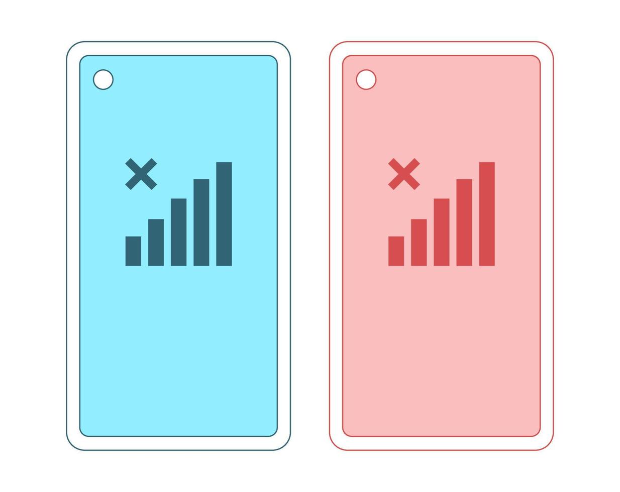 Mobile phone with signal sign icon, vector illustration. Flat design style. Mobile connection