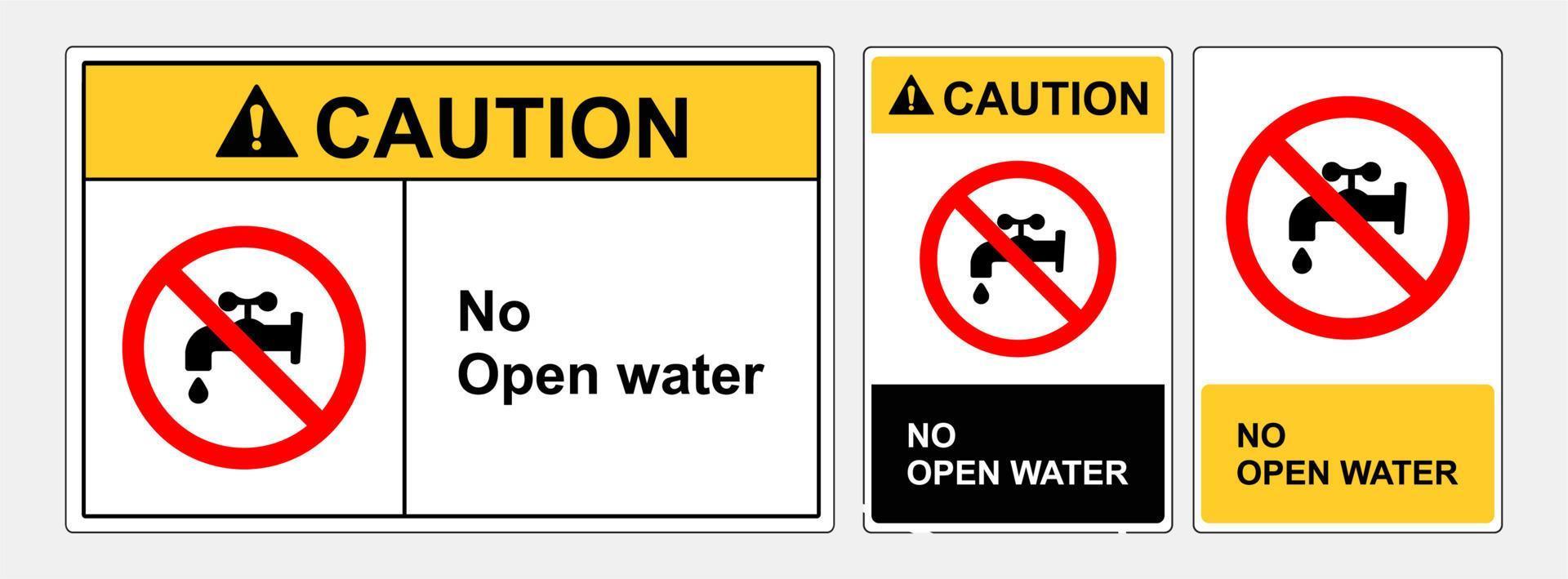 Symbol no open water sign.Vector Illustration. EPS10 vector