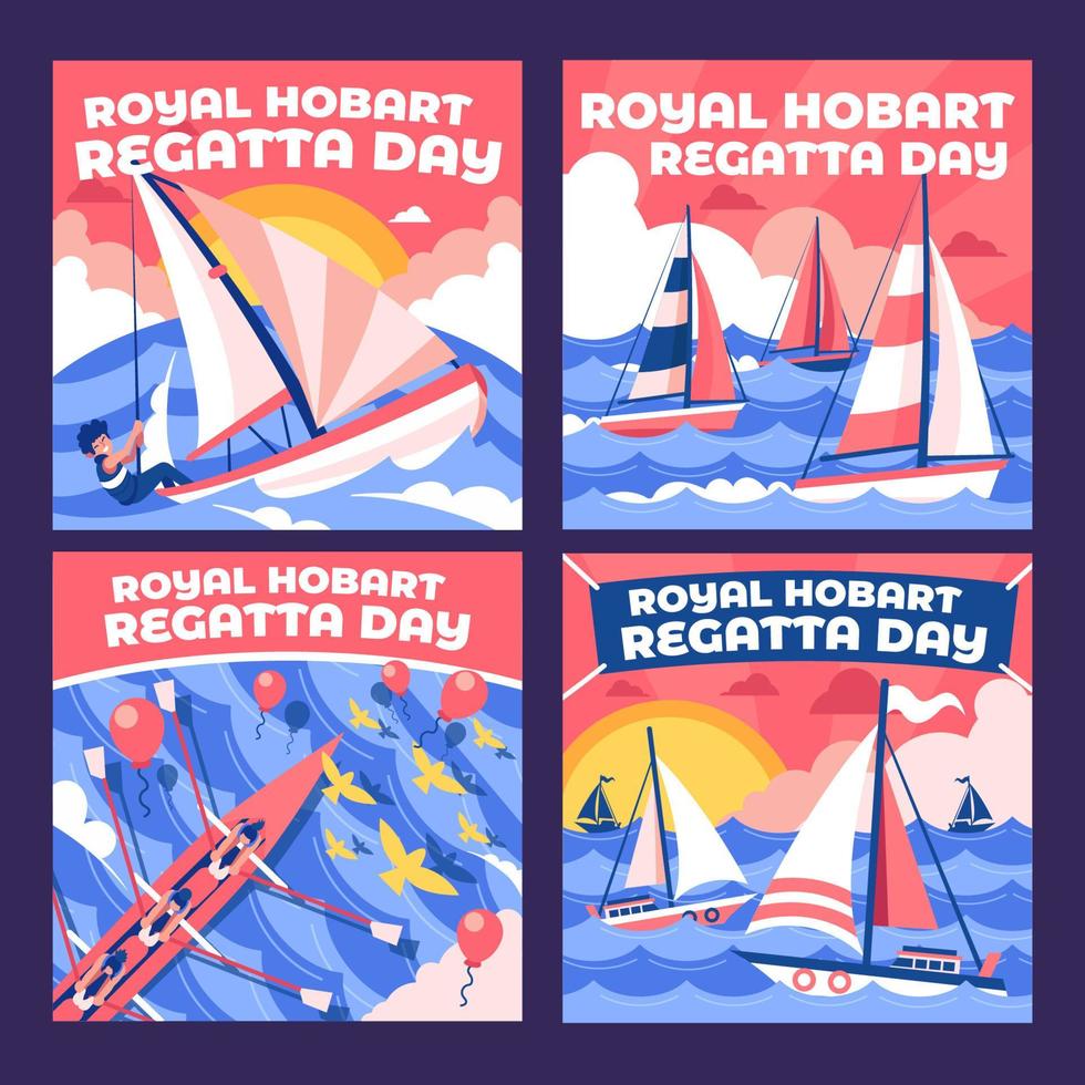 eventos de carreras en el día de la regata royal hobart vector