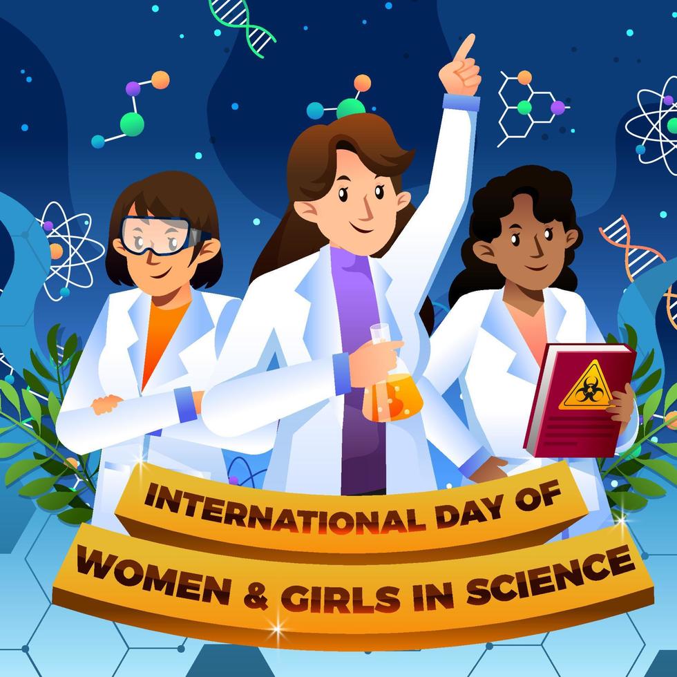 International Day of Women and Girls in Science 4936323 Vector Art at