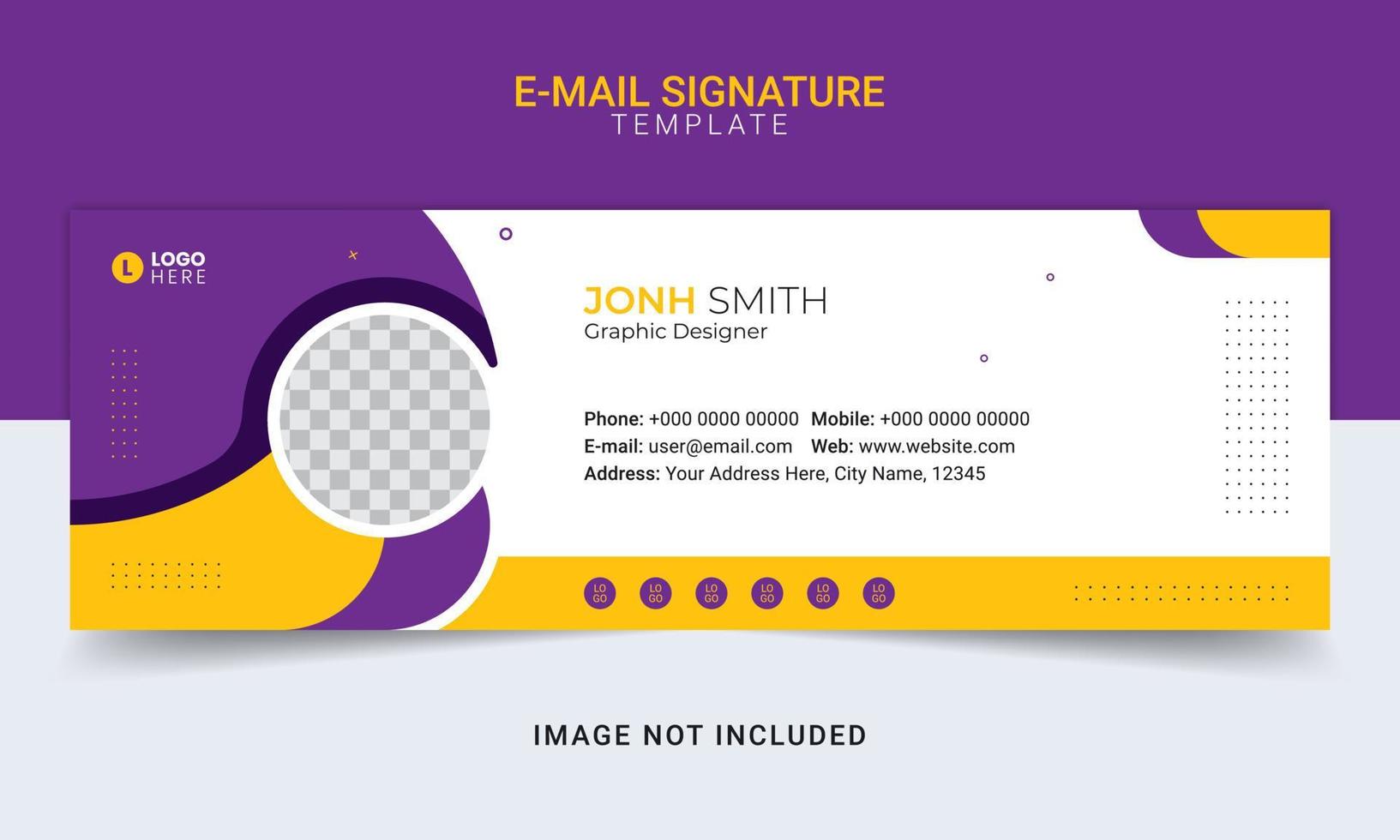 Email signature template or modern business email footer design vector