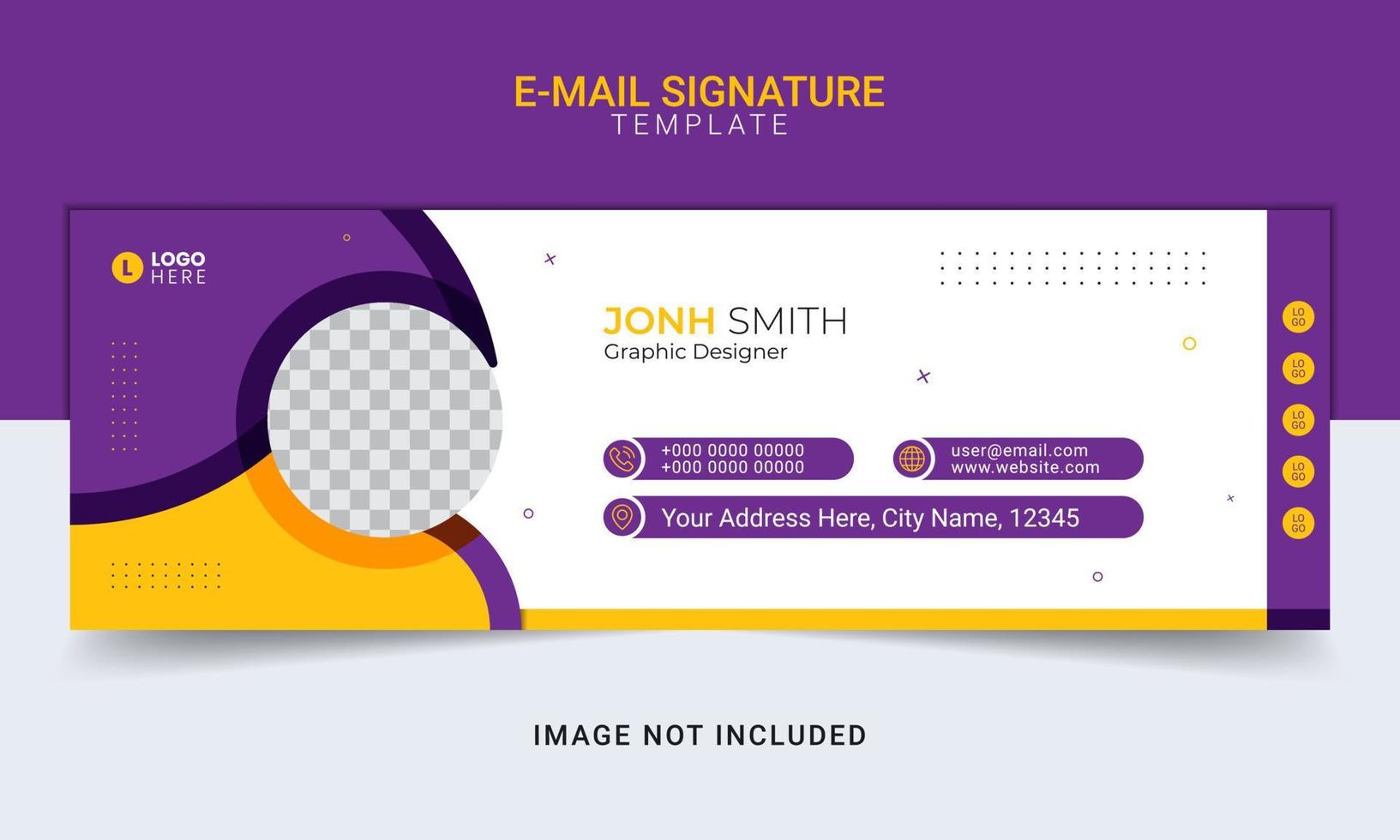 Email signature or modern business footer template design vector