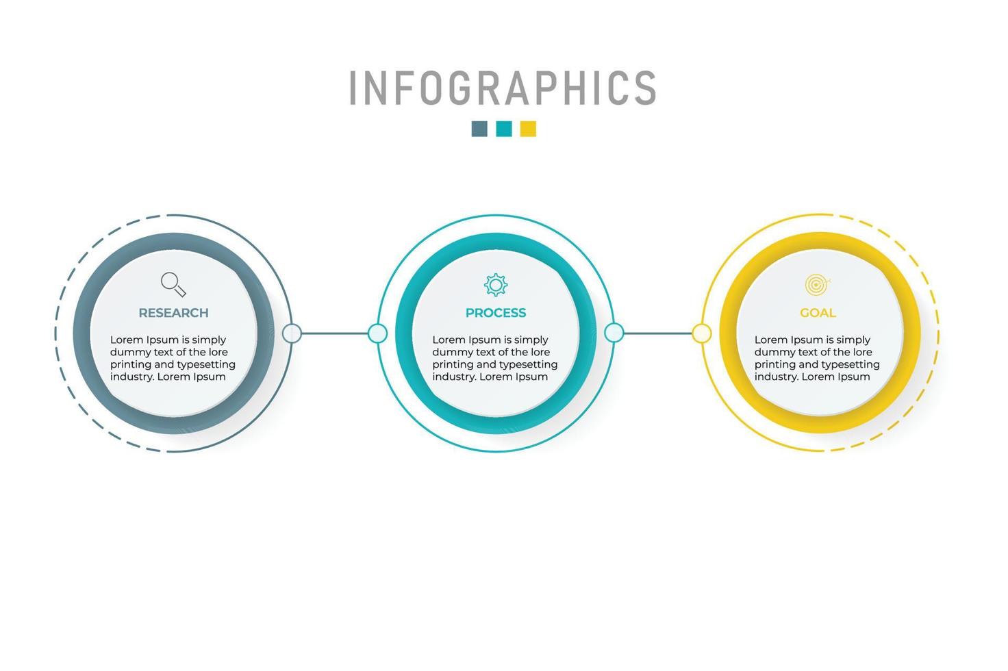 Business data visualization. Process chart. Abstract elements of graph, diagram with 3 steps, options, parts or processes. Creative concept for infographic. vector