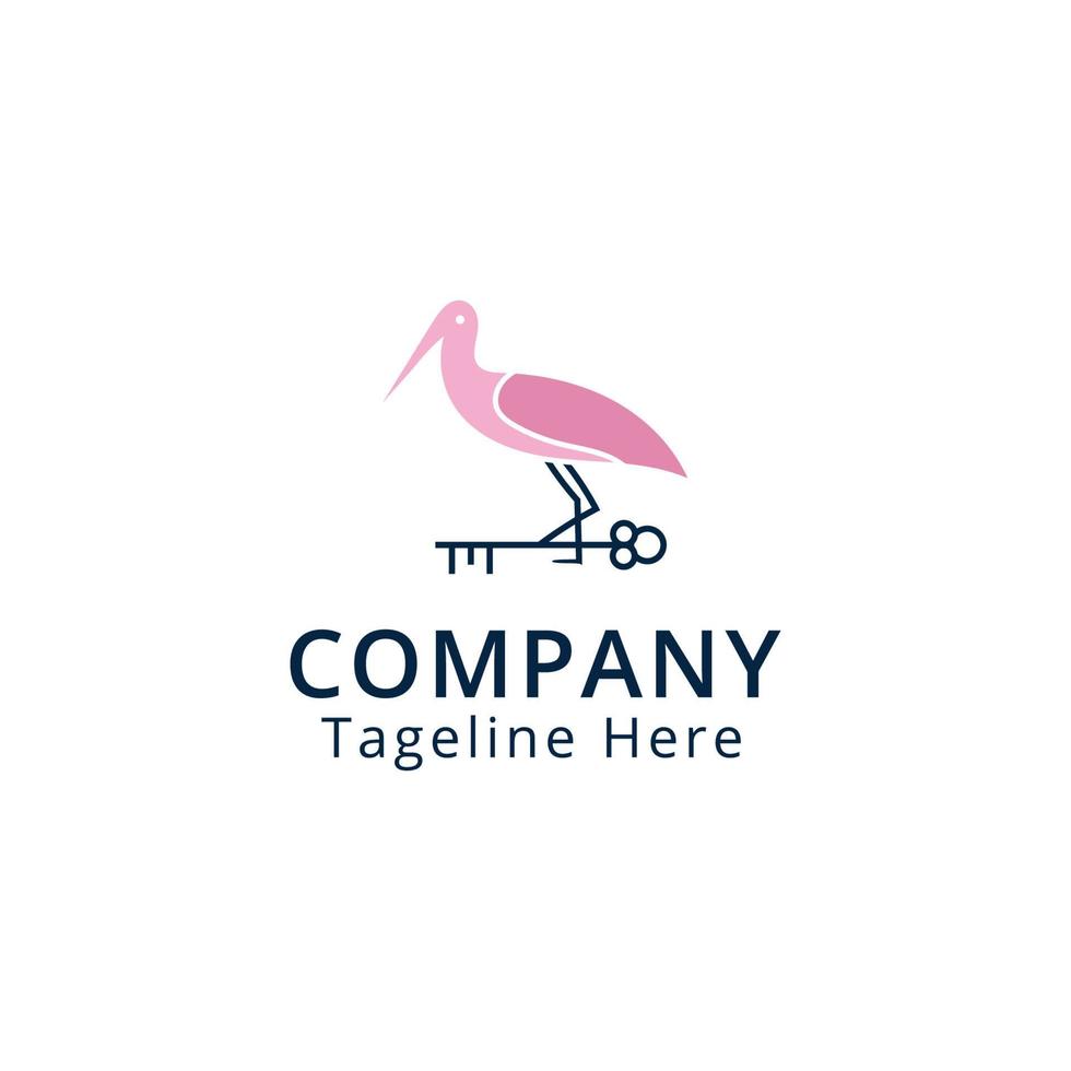 Bird key Logo Design, Modern Logo Template. vector