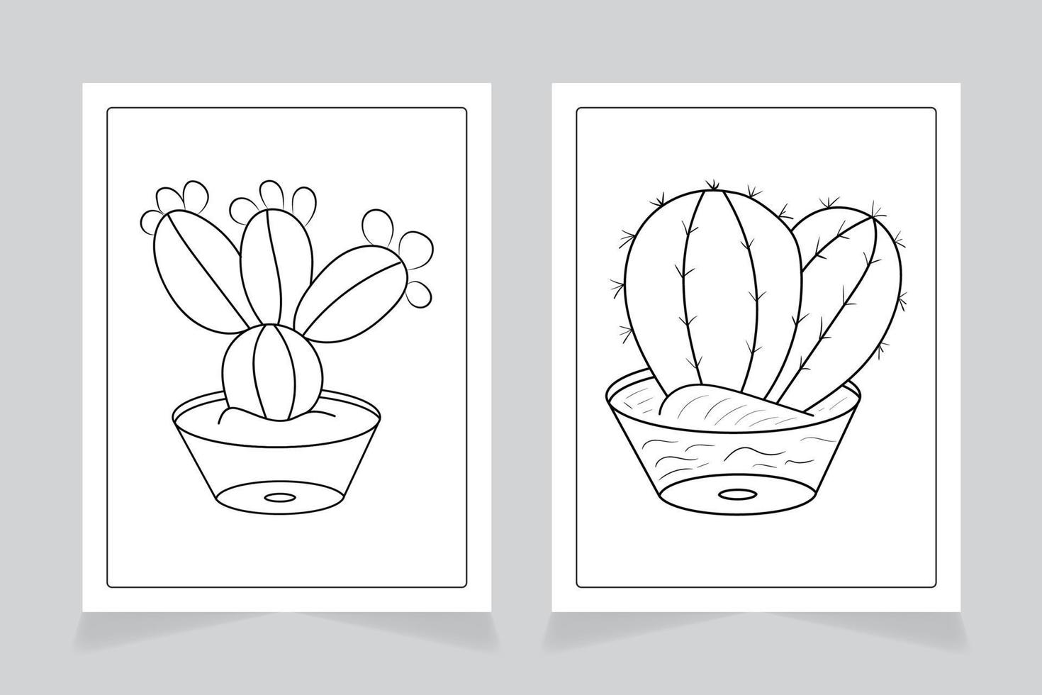 cactus para adultos y niños para colorear. ilustración vectorial. vector