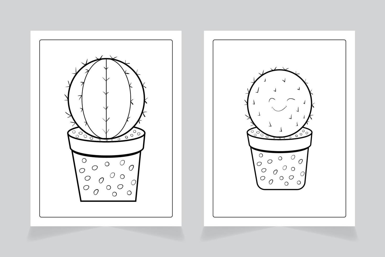 PCactus for adult and children coloring book. vector illustration.