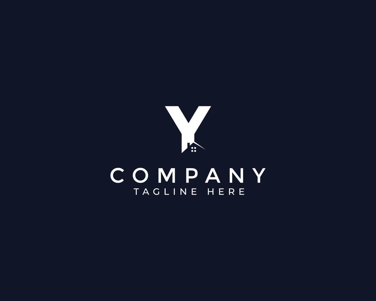 Letter Y Real Estate Logo. Construction Architecture Building Logo Design for building, architecture, house, apartment, hotel, logo element. vector